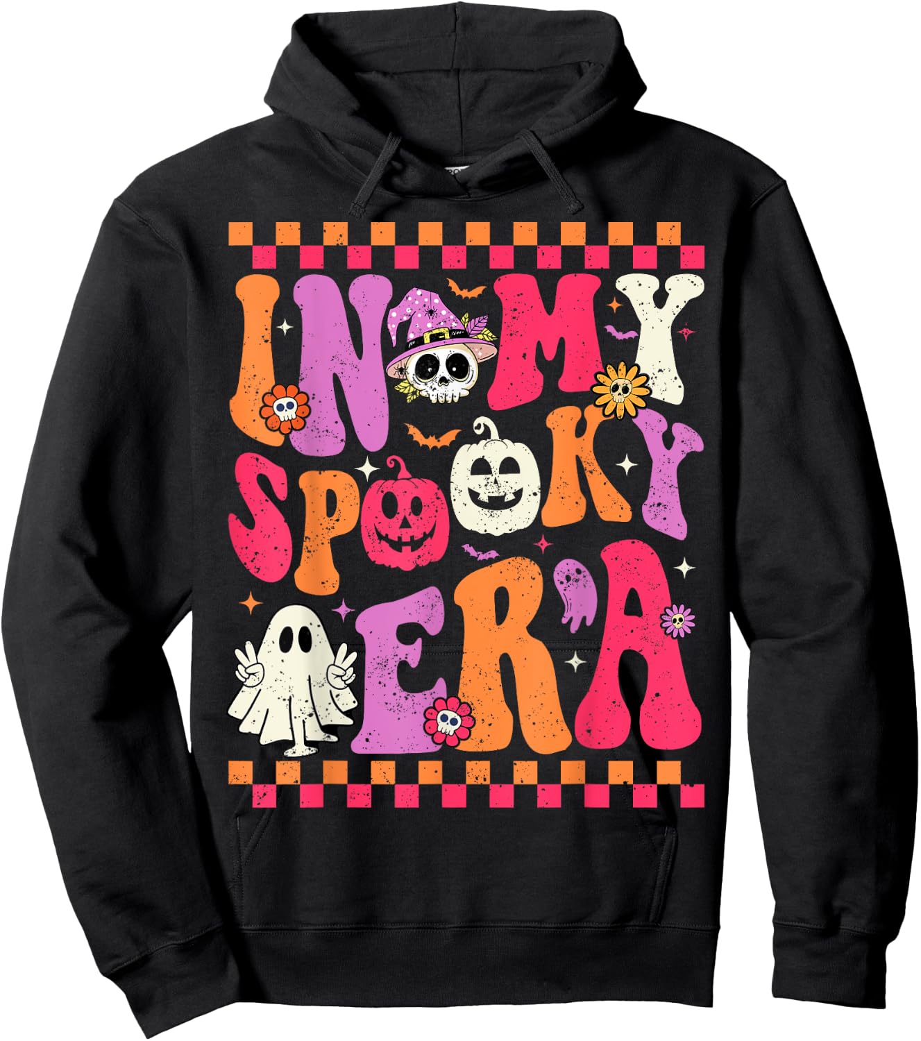 In My Spooky Era Groovy Retro Groovy Ghost Halloween Hoodie - Hoodie | Black