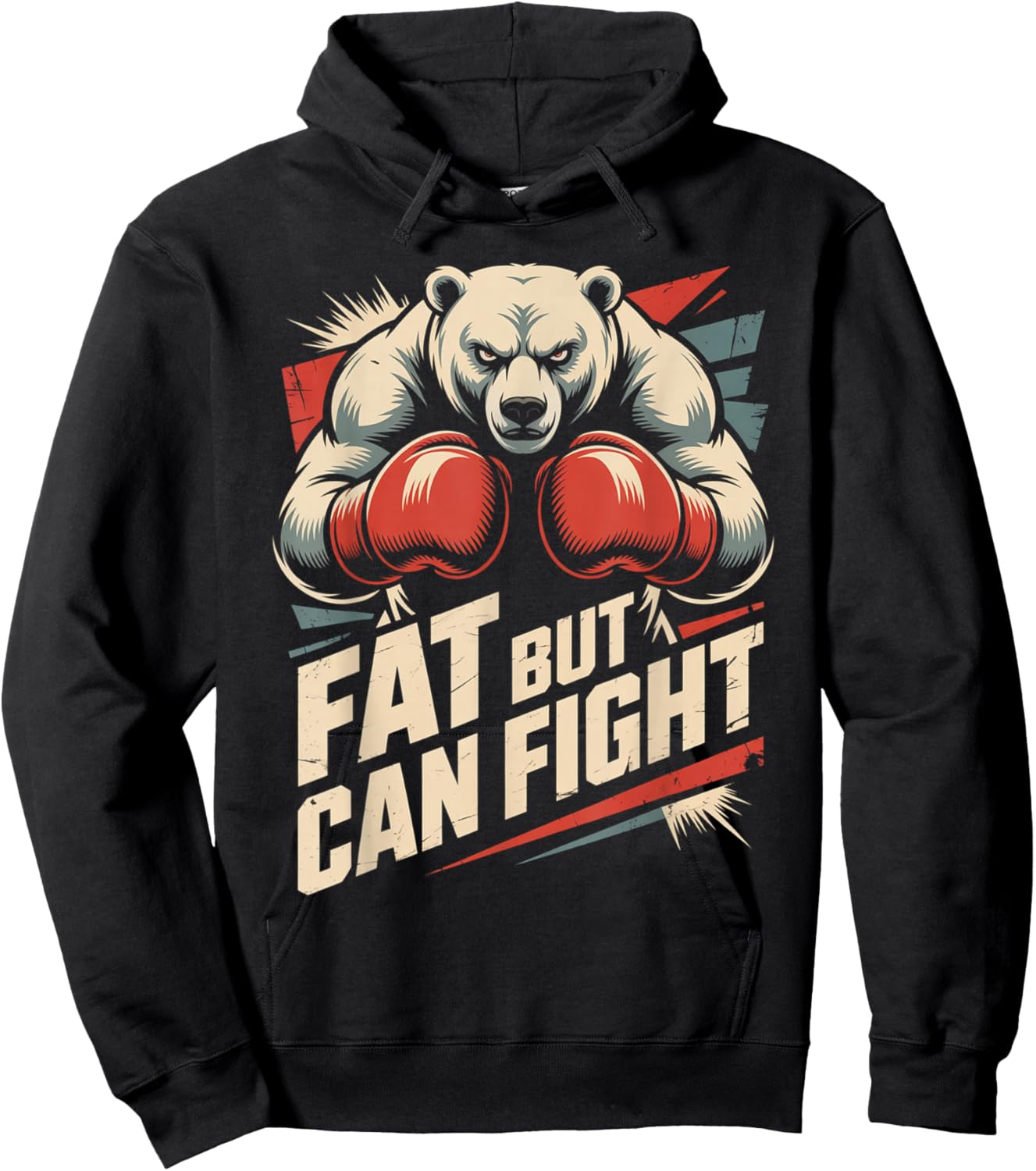 Fat But Can Fight Gym Workout Cardio Bodybuilding Hoodie - Hoodie | Black
