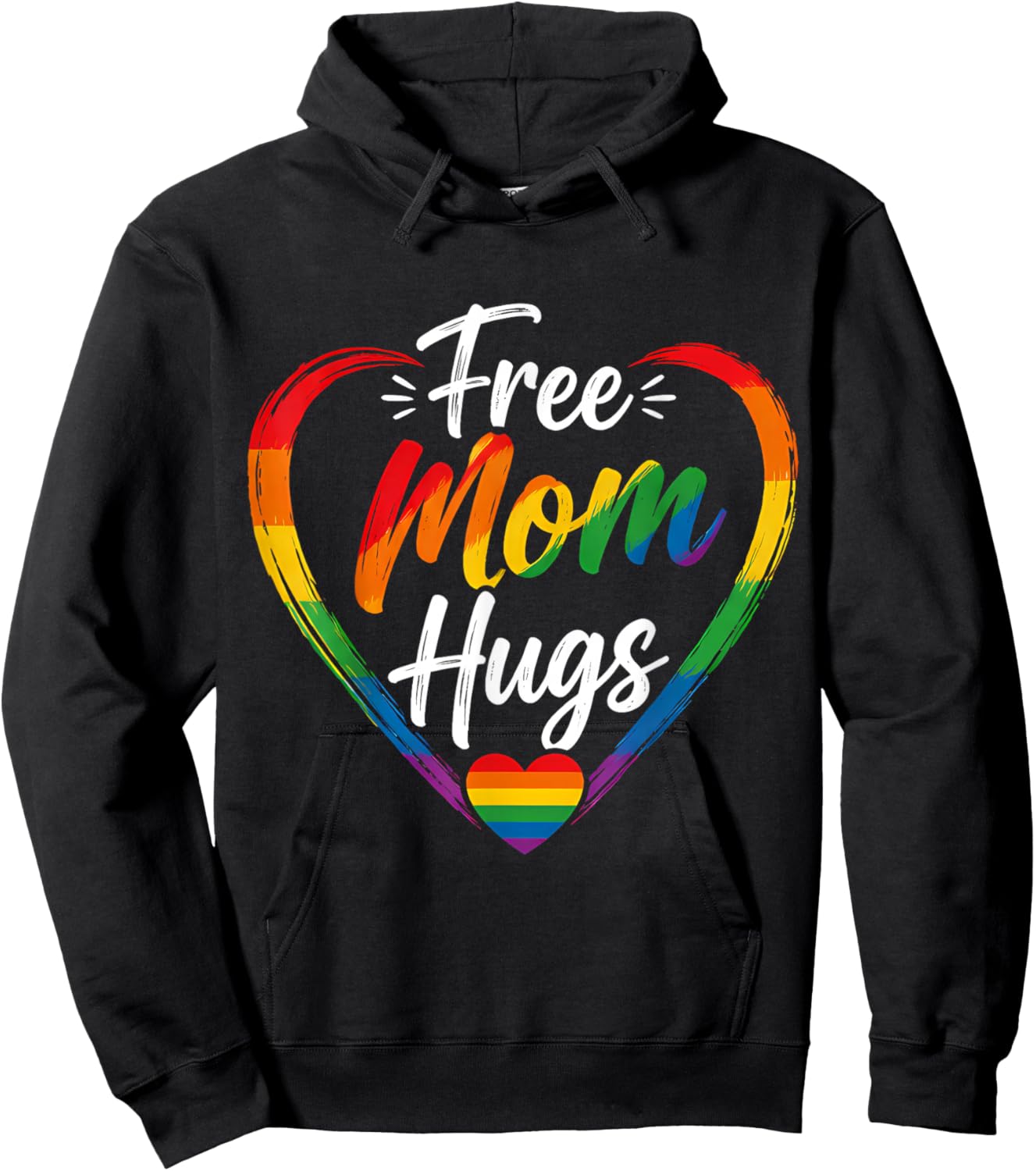 Free Mom Hugs LGBTQIA+ Ally Pride Month Hoodie - Hoodie | Black