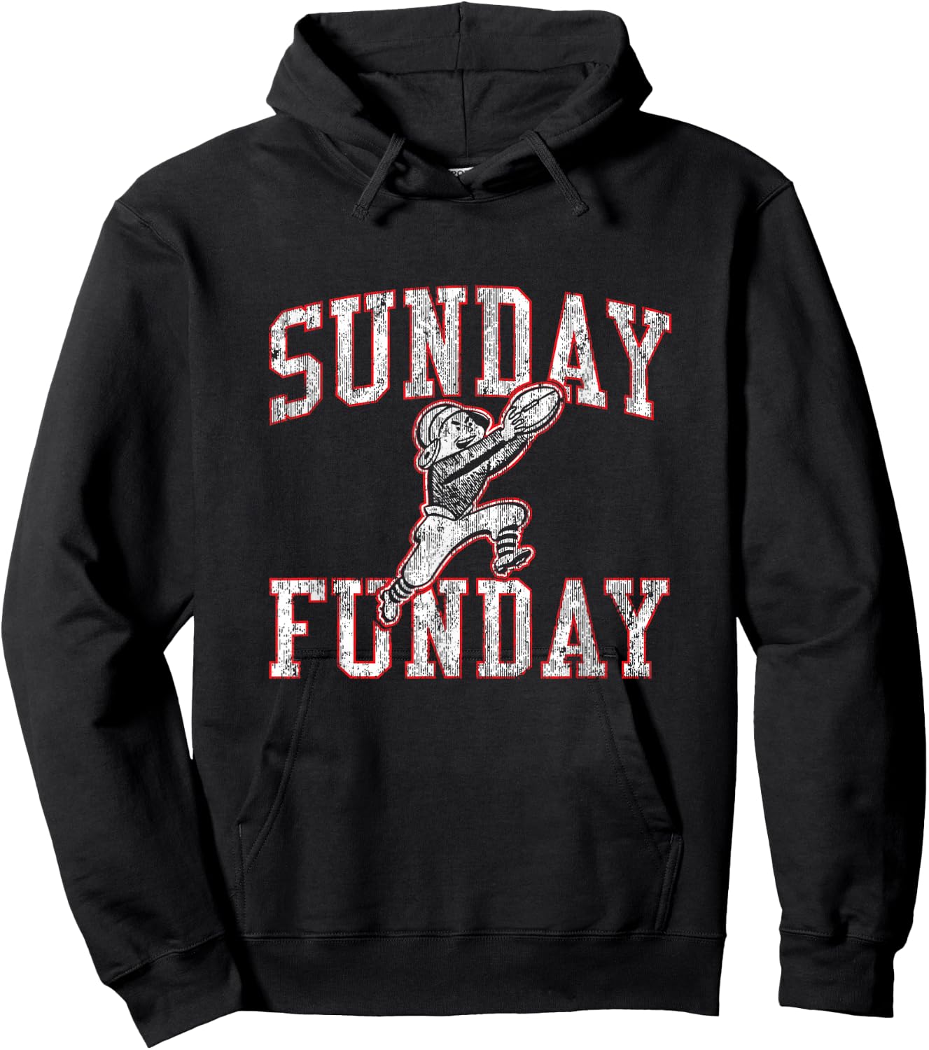 Vintage Sunday Funday T Shirt New England Football Retro Hoodie - Hoodie | Black