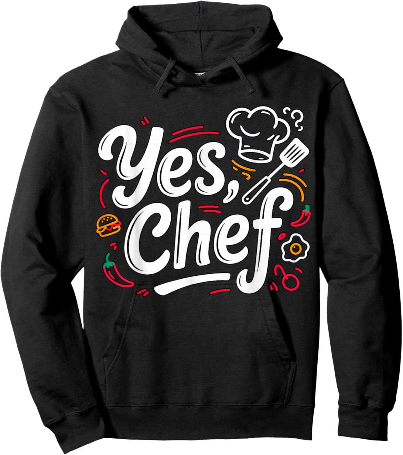 Yes Chef Funny Cooking Kitchen Quote Hoodie - Hoodie | Black
