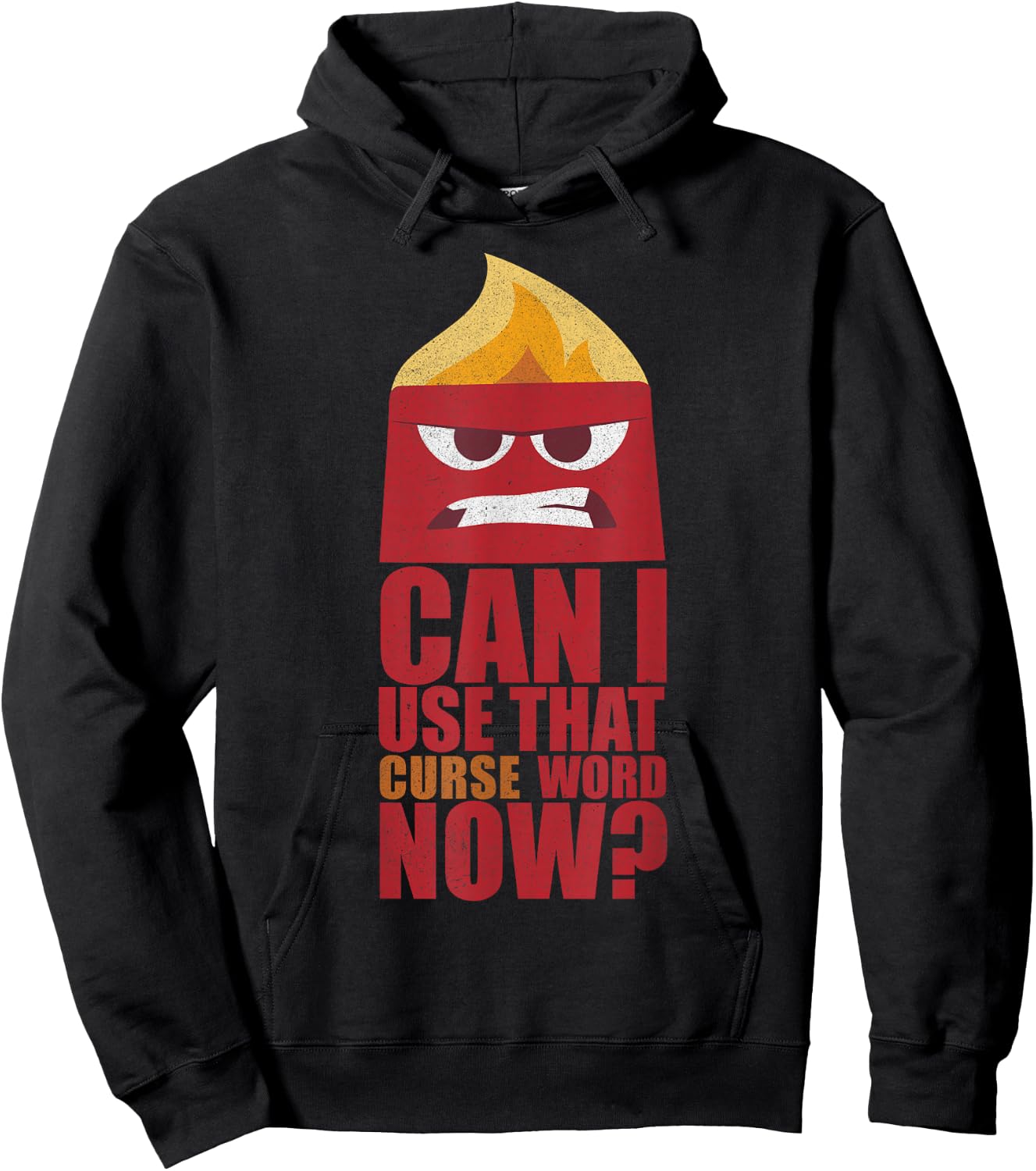 Disney Pixar Inside Out Anger Can I Use That Curse Word Now? Hoodie - Hoodie | Black