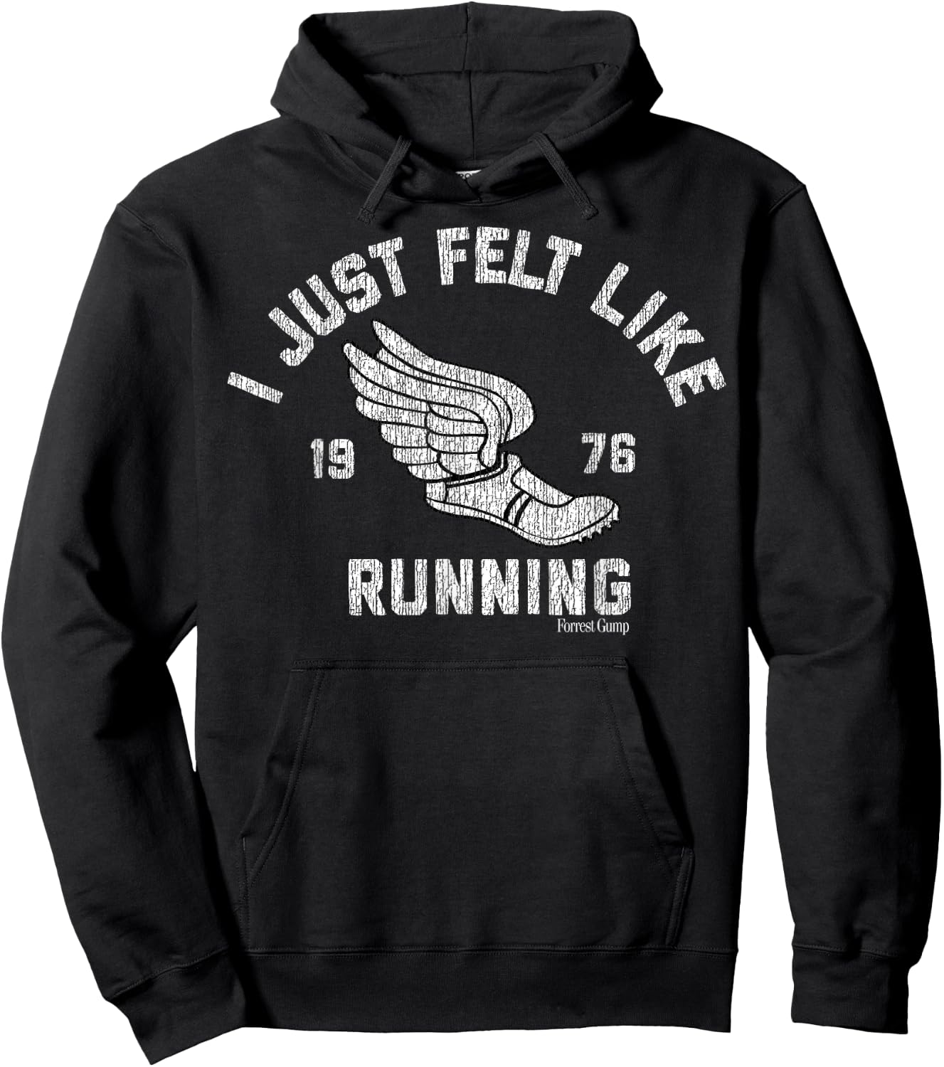Forrest Gump I Just Felt Like Running 1976 Logo Hoodie - Hoodie | Black