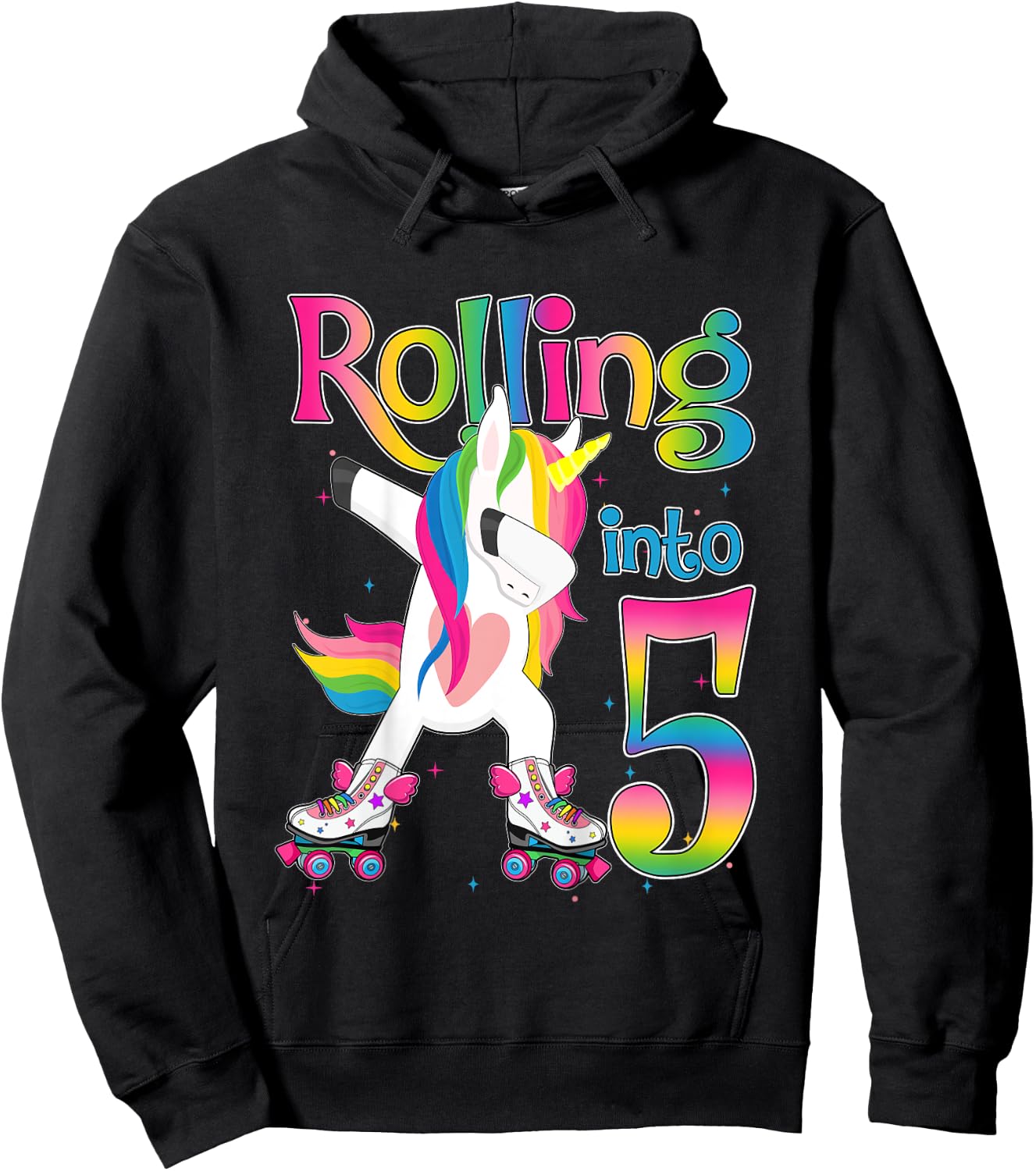 Rolling Into 5 years Let's Roll I'm Turning 5 Roller Skate Hoodie - Hoodie | Black