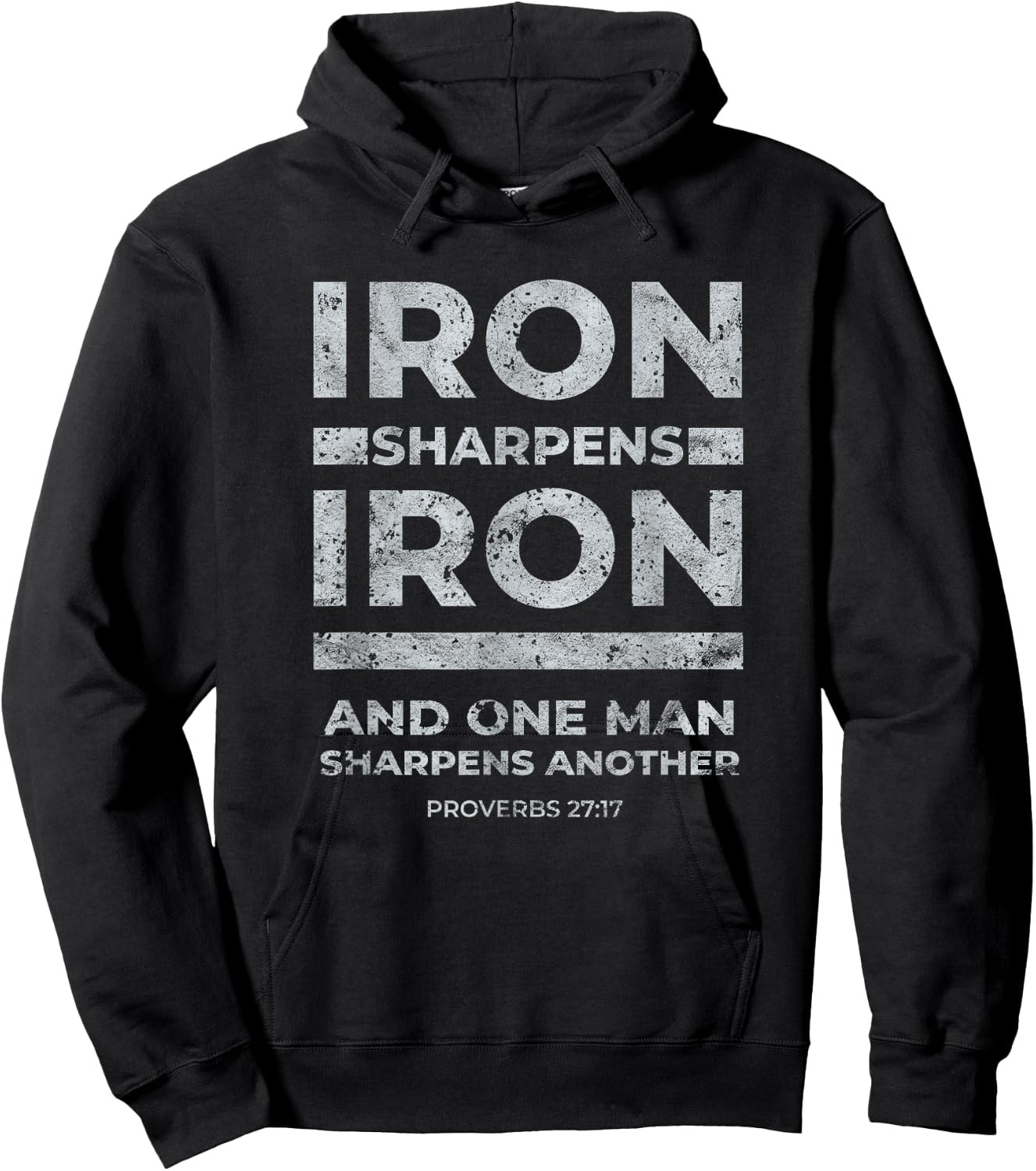 Iron Sharpens Iron Proverbs 27:17 Christian Disciple Faith Hoodie - Hoodie | Black
