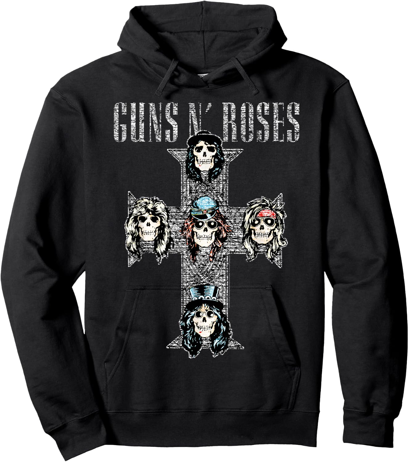 Guns N' Roses Official Vintage Cross Hoodie - Hoodie | Black