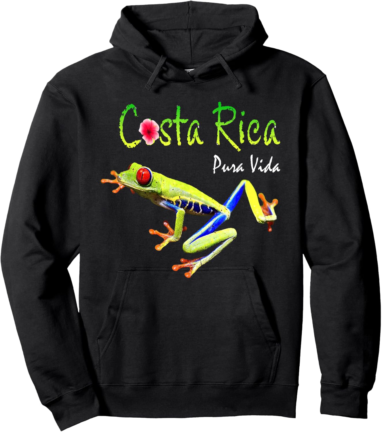 Costa Rica Pura Vida Travel Souvenir Vacation Frog Nature Small Hoodie - Hoodie | Black