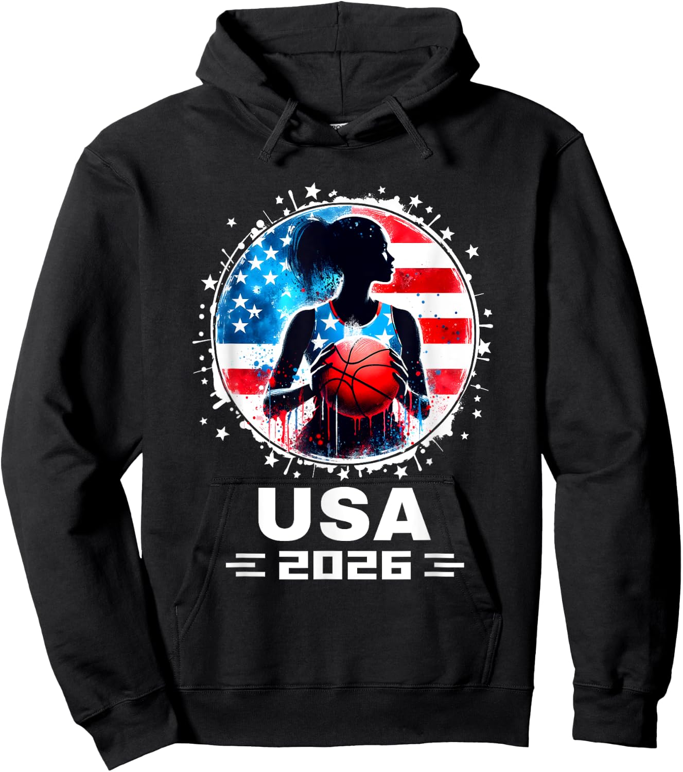 Women Basketball Team 2026 Basketball 2026 USA Team 2026 Hoodie - Hoodie | Black