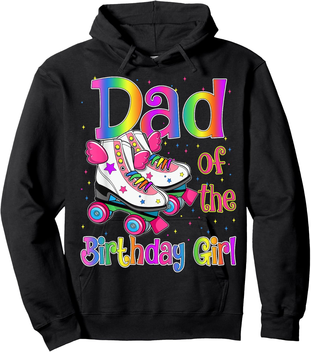 Dad Birthday Rolling Skate Birthday family Party Hoodie - Hoodie | Black