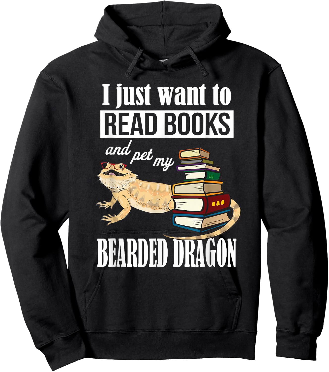 Tiny Dinosaur Read Books & Pet My Bearded Dragon Lover Hoodie - Hoodie | Black
