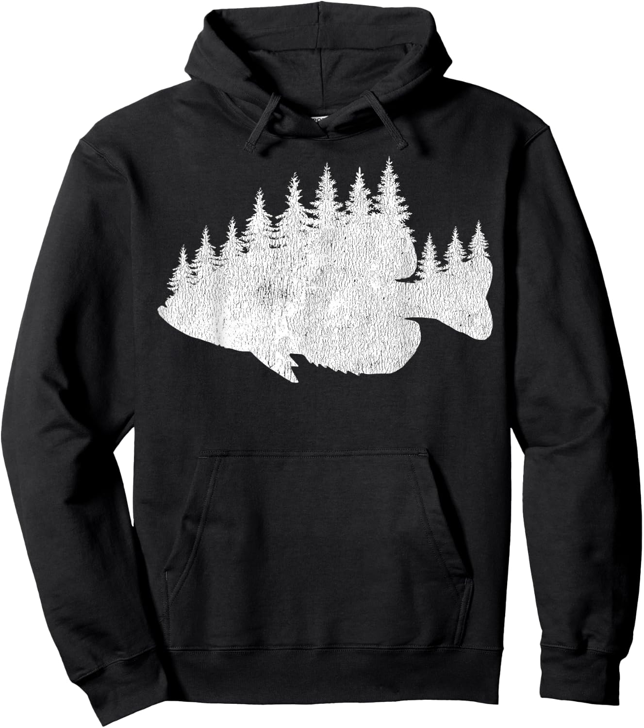 Crappie Fishing - Forest Treeline Panfish Fisherman Hoodie - Hoodie | Black