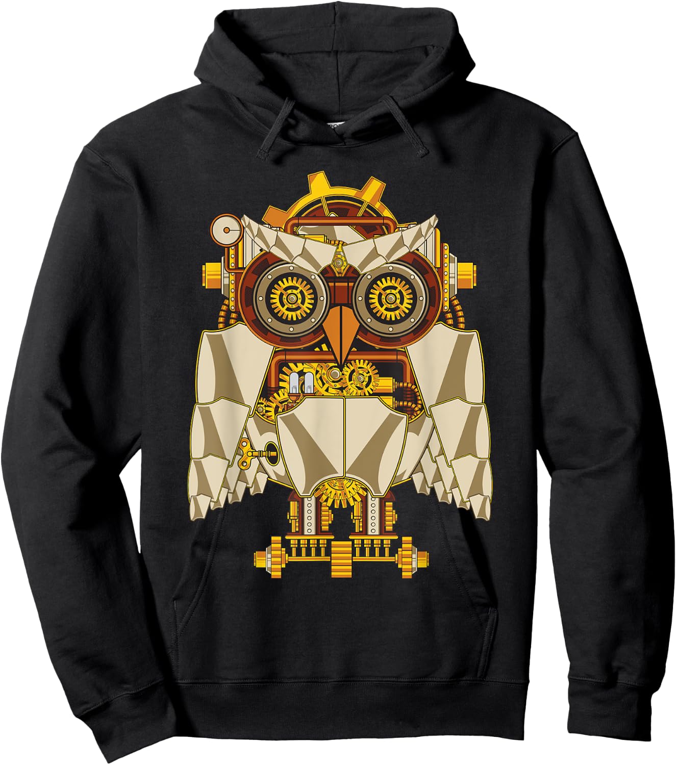 Steampunk Mechanical Owl Gear Cogs Clockwork Shirt Hoodie - Hoodie | Black