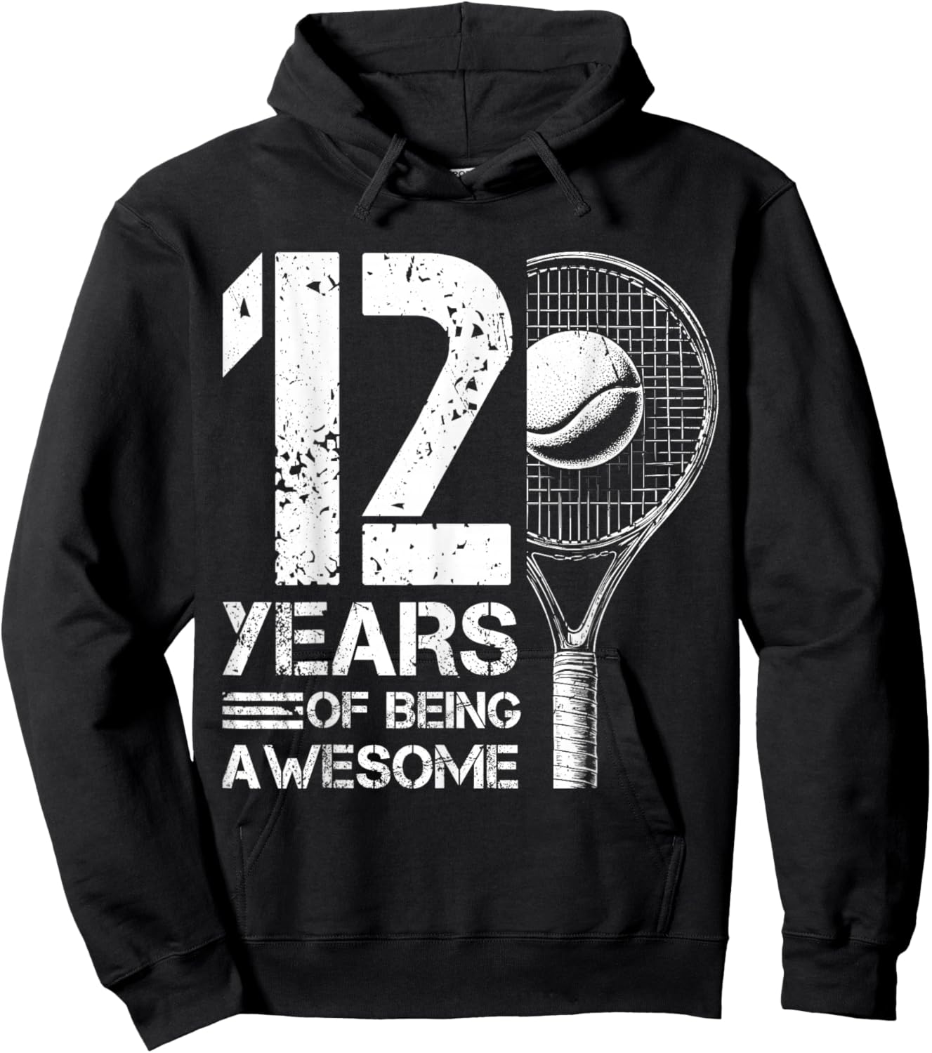 12th Birthday Boys Tennis Player Tennis 12 Years Old Hoodie - Hoodie | Black