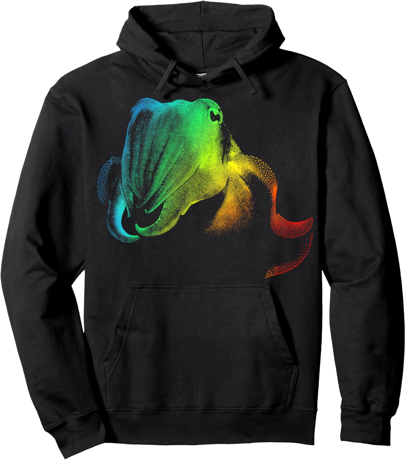 CUTTLEFISH Colorful Rainbow Retro Hoodie - Hoodie | Black