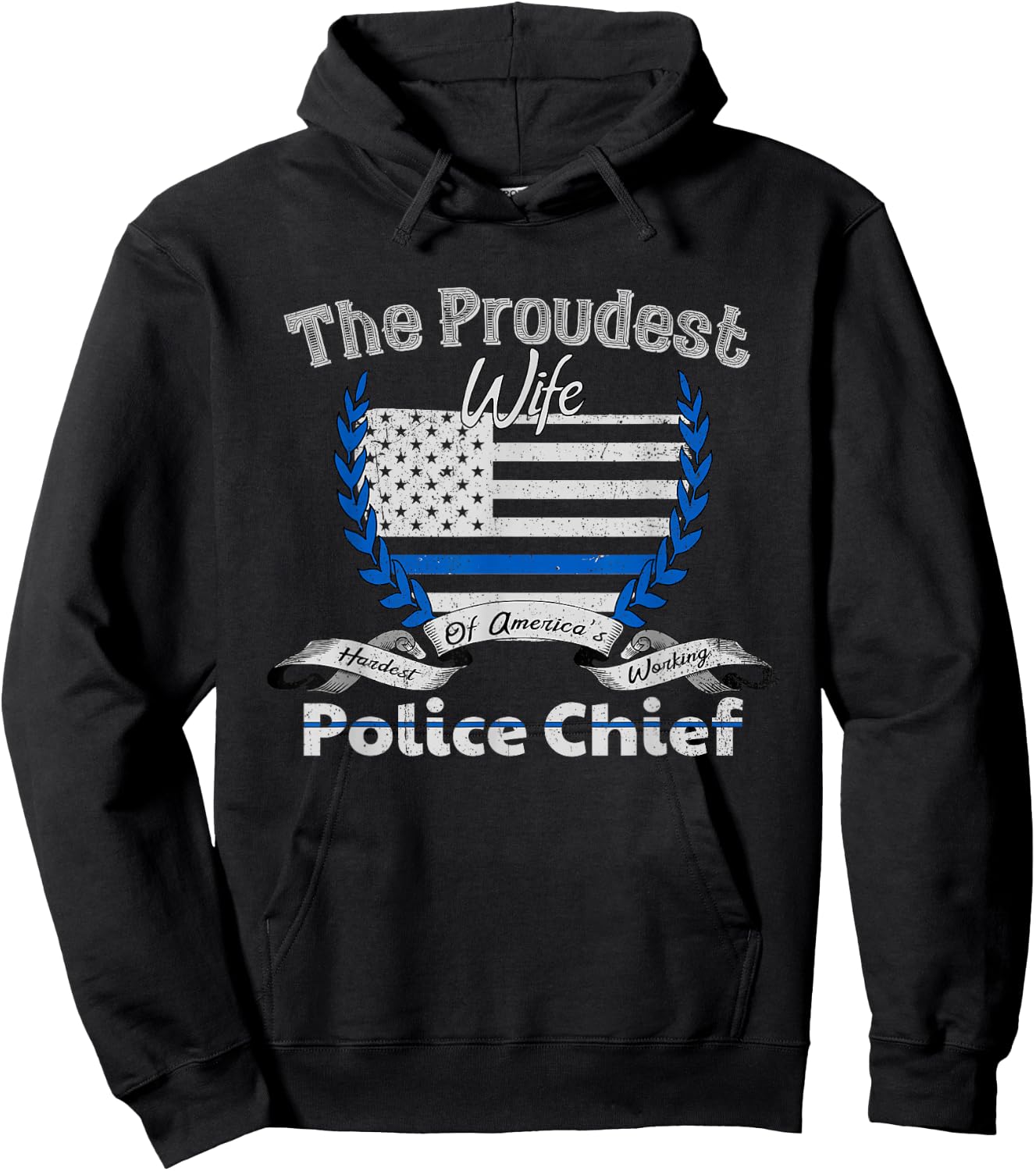 Police Chief Shirt Proud Wife Hoodie - Hoodie | Black