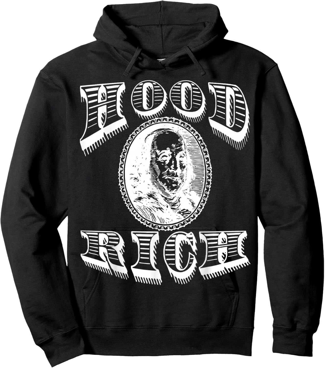 Hood Rich Benjamin Franklin Money Dollar Millionaire Hoodie - Hoodie | Black