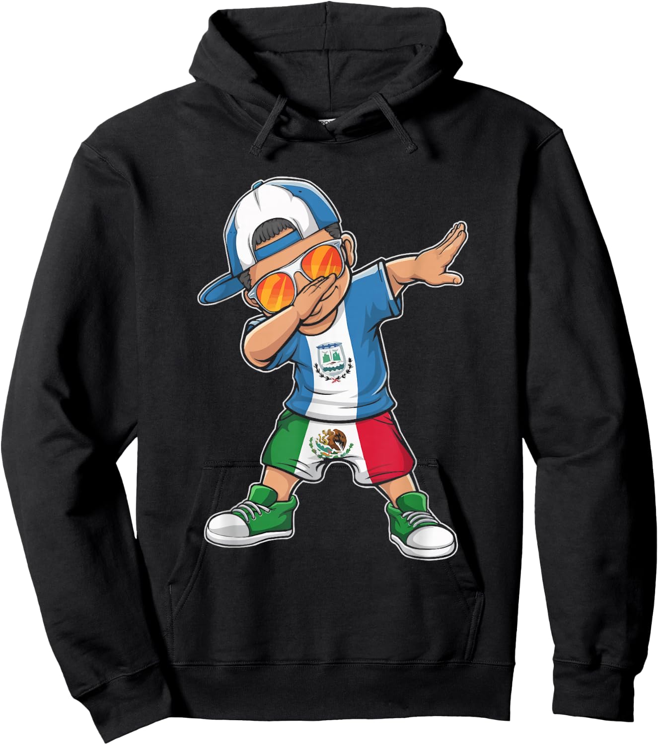 Half Mexican Half Guatemalan Guatemala Flag Mexico Hoodie - Hoodie | Black