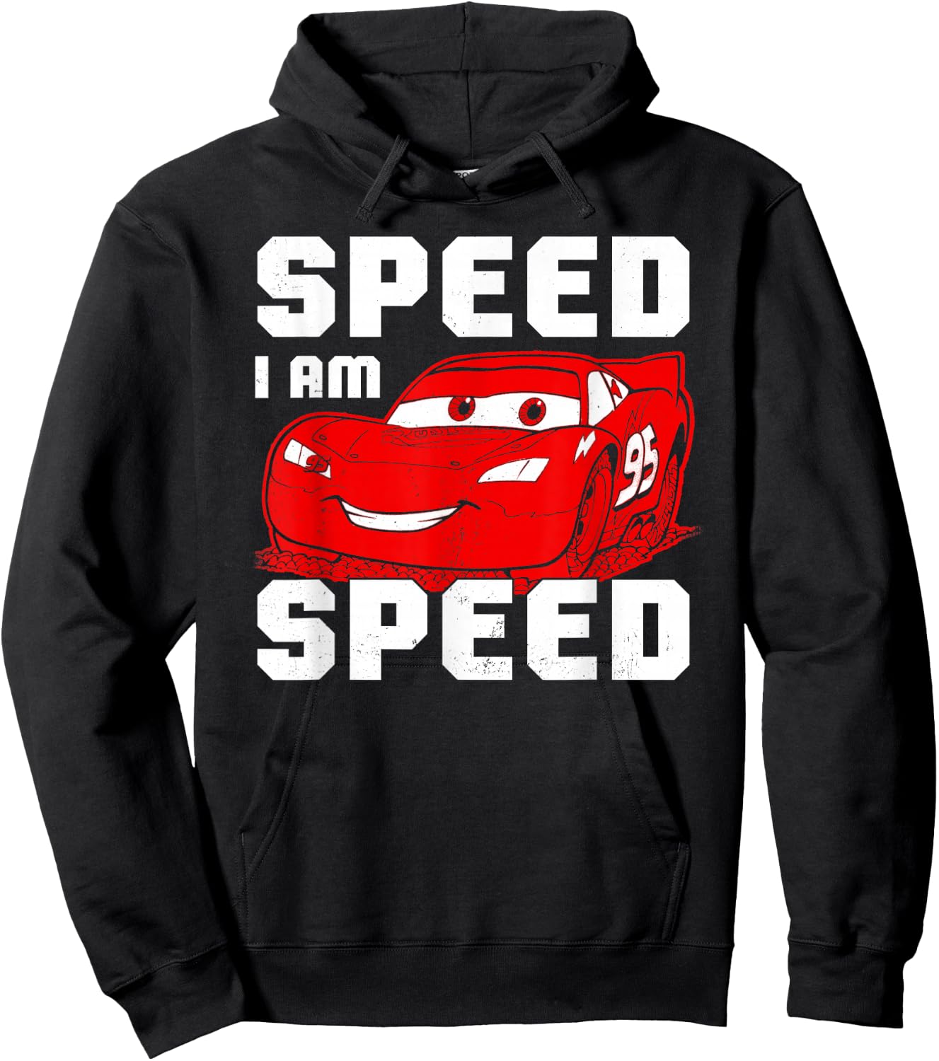 Disney Pixar Cars Lightning McQueen I Am Speed Vintage Logo Hoodie - Hoodie | Black