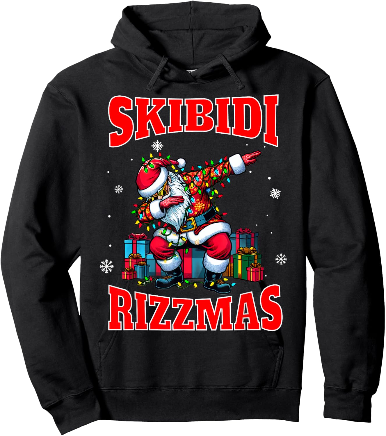Skibidi Rizzmas Sigmas Funny Middle School Alpha Christmas Hoodie - Hoodie | Black