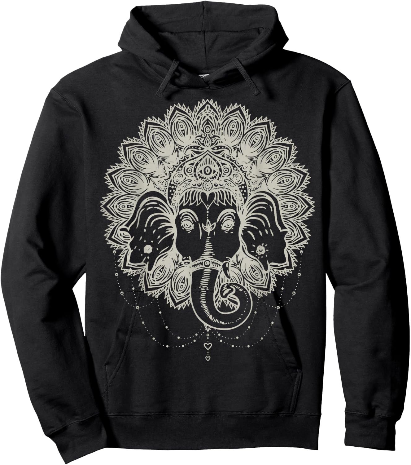 Sak Yant Thai Tattoo Spiritual Ganesha Elephant Thailand Hoodie - Hoodie | Black