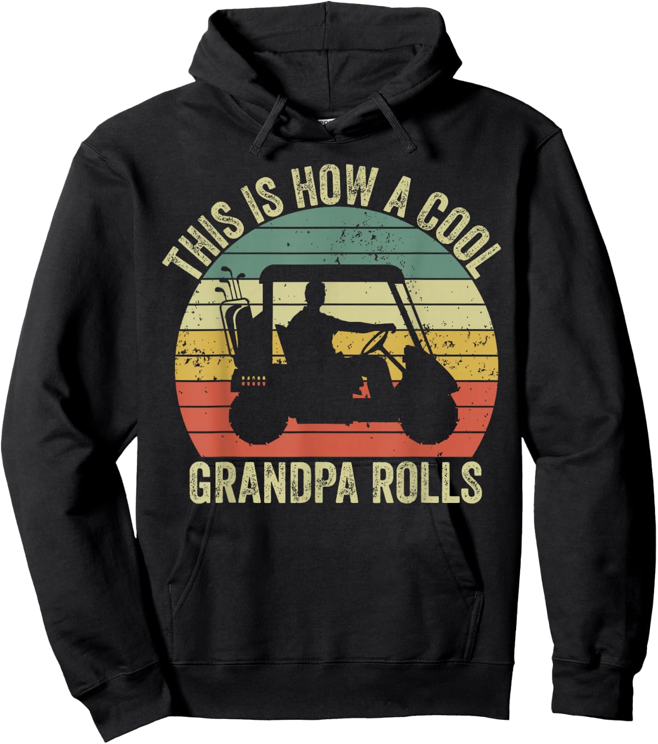 This is How A Cool Grandpa Rolls Vintage Golf Dad Grandpa Hoodie - Hoodie | Black
