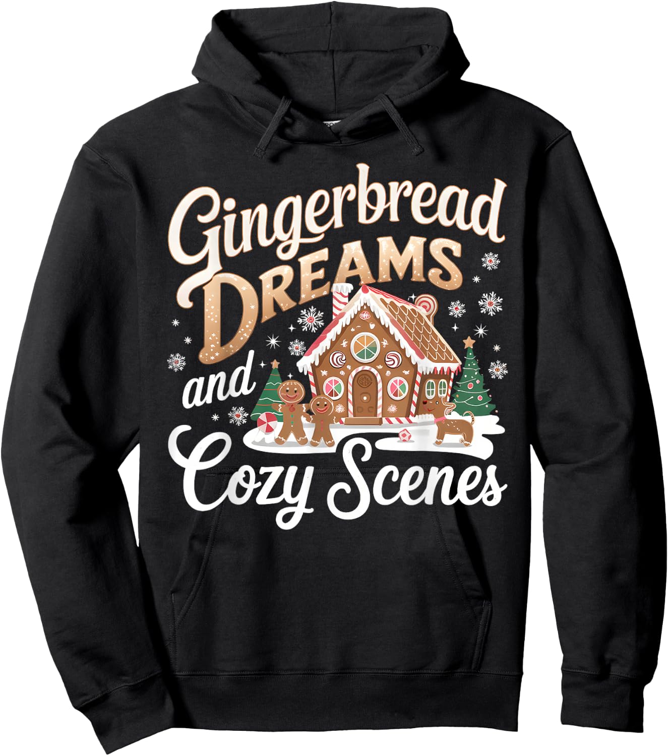 Funny Christmas Gingerbread House Cozy Winter Holiday Baking Hoodie - Hoodie | Black