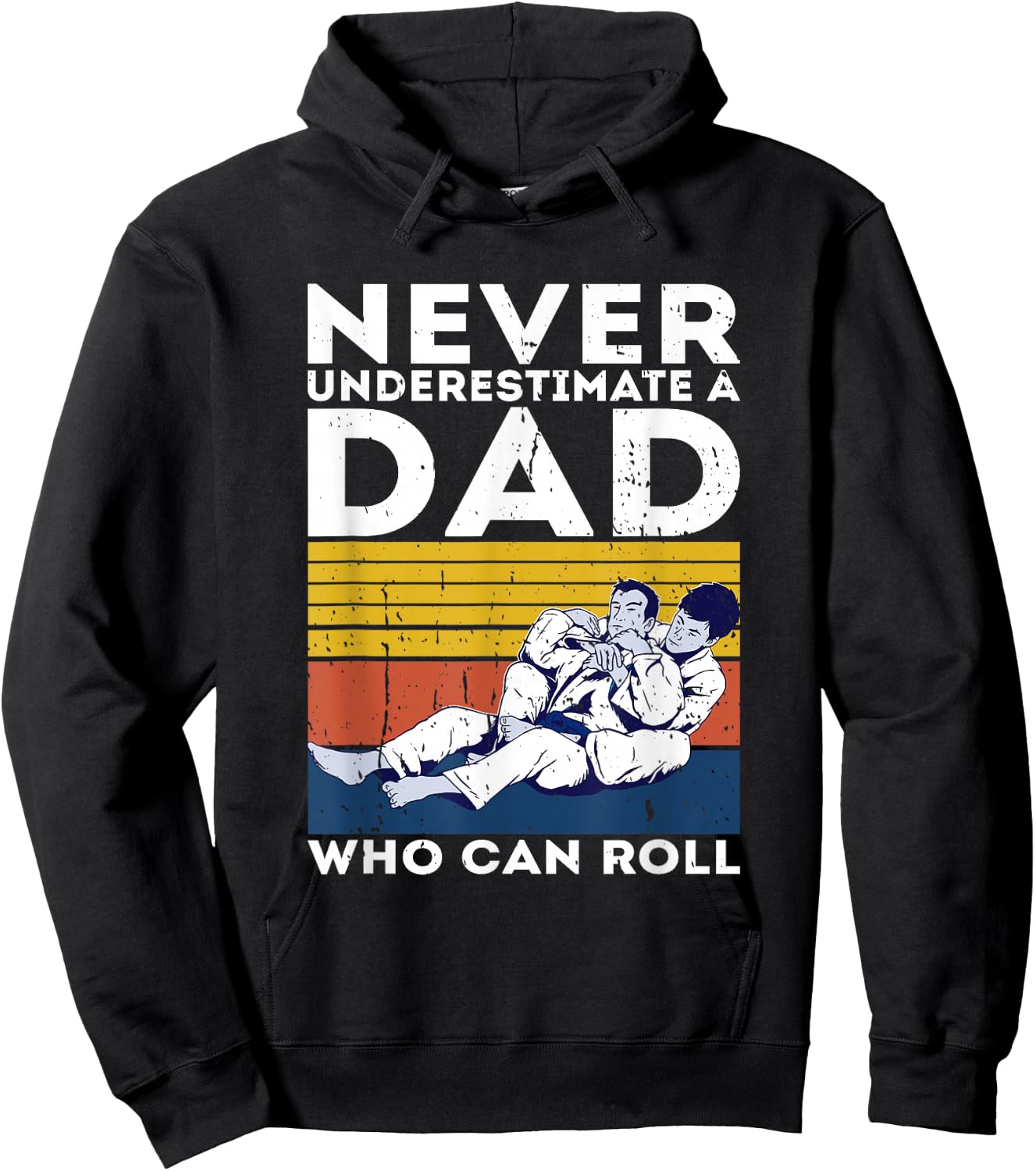 Retro Jiu-Jitsu Dad BJJ Men Father Vintage Hoodie - Hoodie | Black