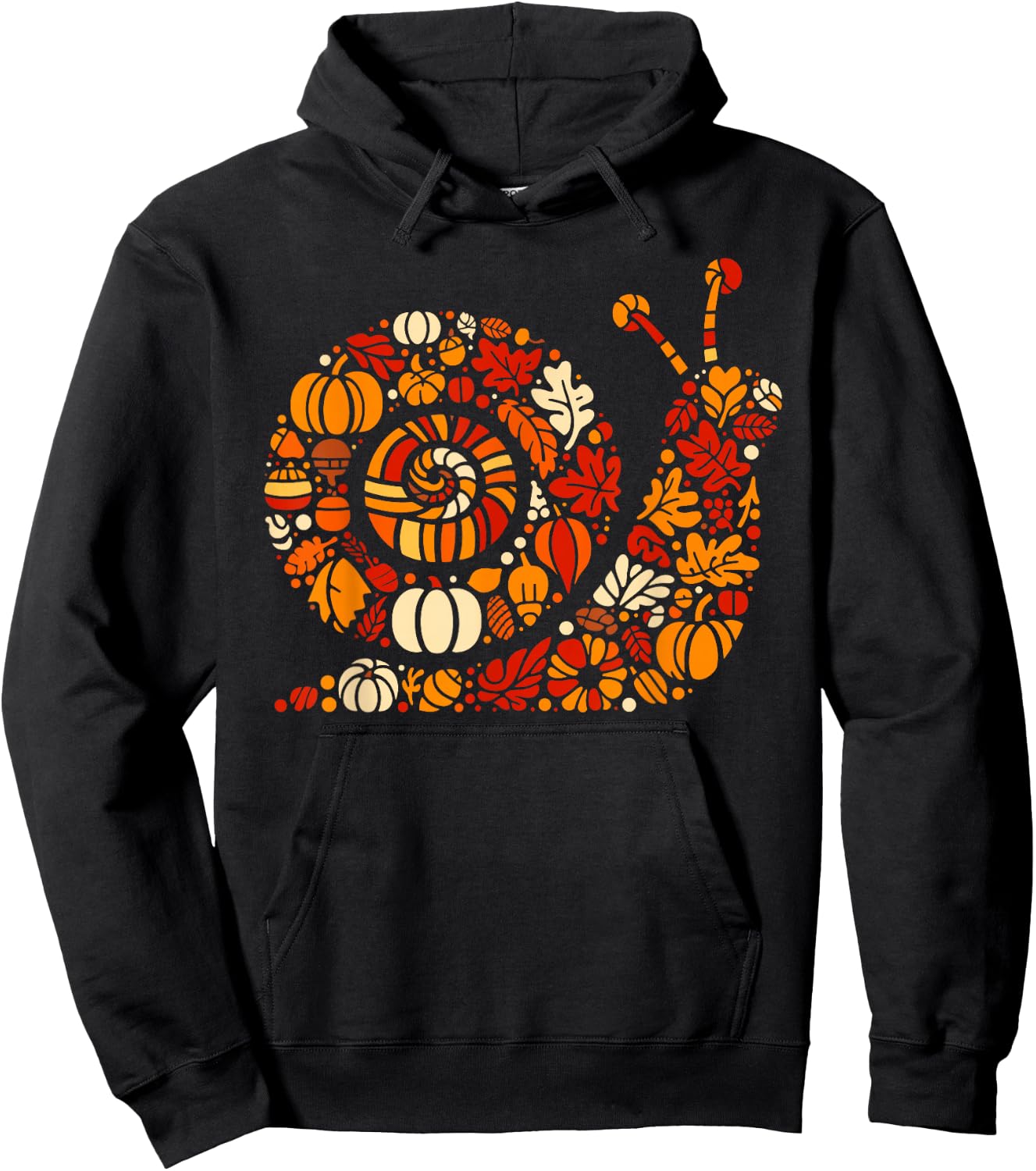 Autumn Pumpkin Fall Snail Thanksgiving Kids Hoodie - Hoodie | Black