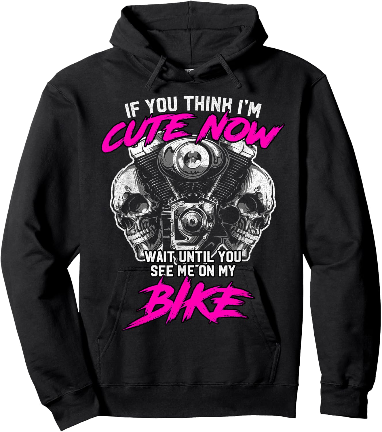 Biker Chick - If you think i'm cute now.. motorcycle gift Hoodie - Hoodie | Black