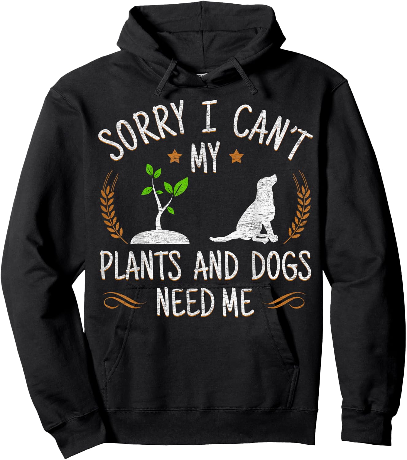Plants and Dog Lover Gardener Funny Gardening Hoodie - Hoodie | Black