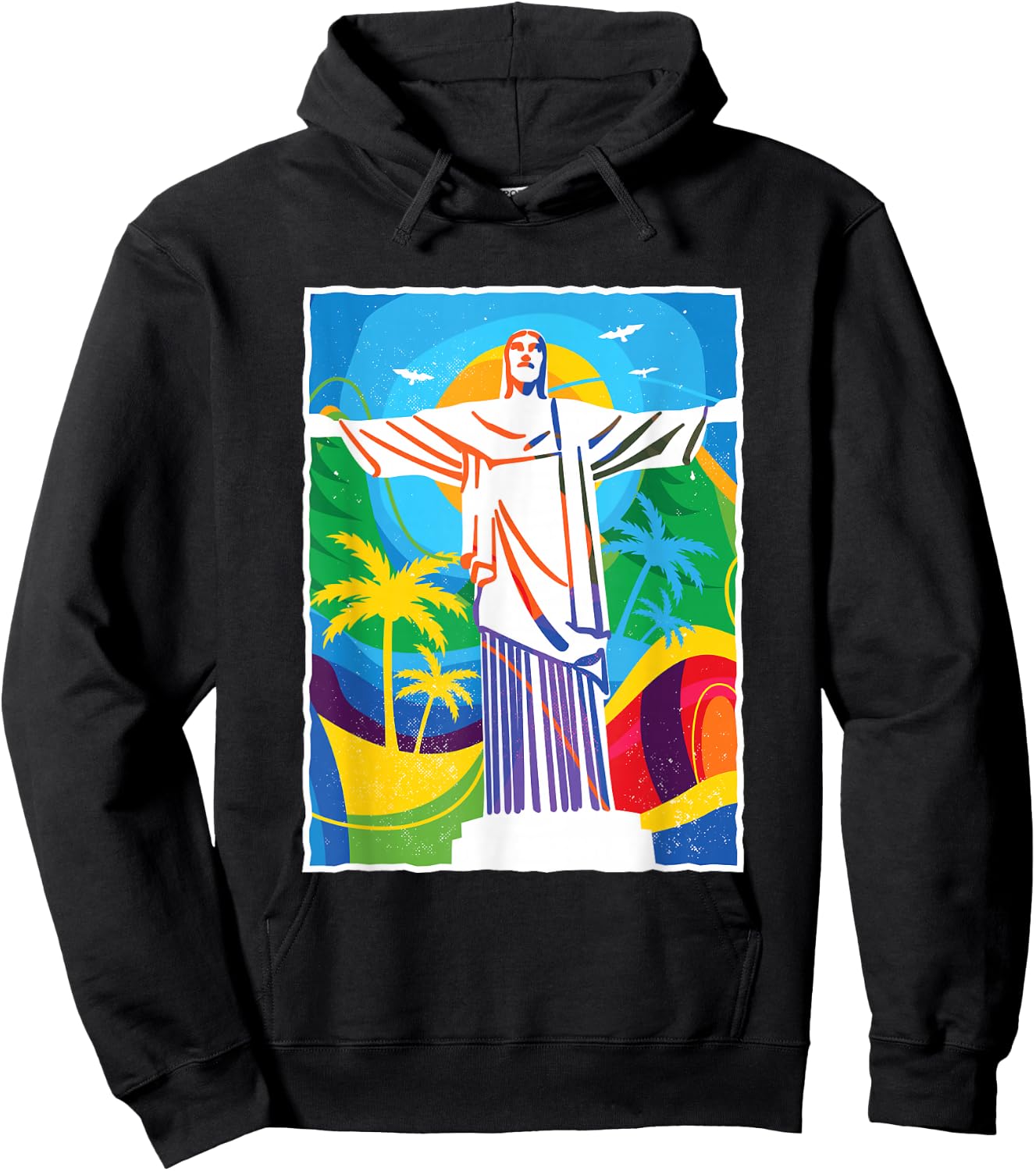 Rio De Janeiro - Colourful Jesus Brazil Travel Souvenir Gift Hoodie - Hoodie | Black
