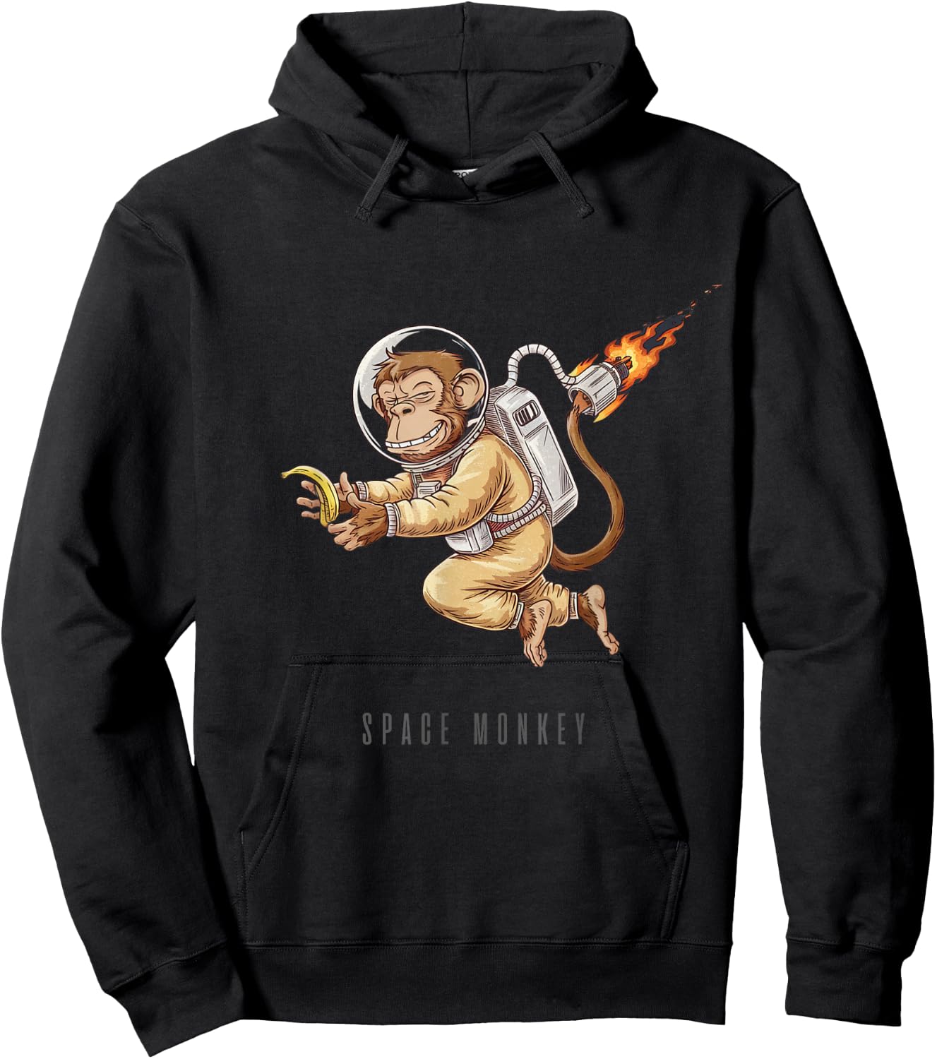Space Monkey - The Monkey in Space with Banana Hoodie - Hoodie | Black