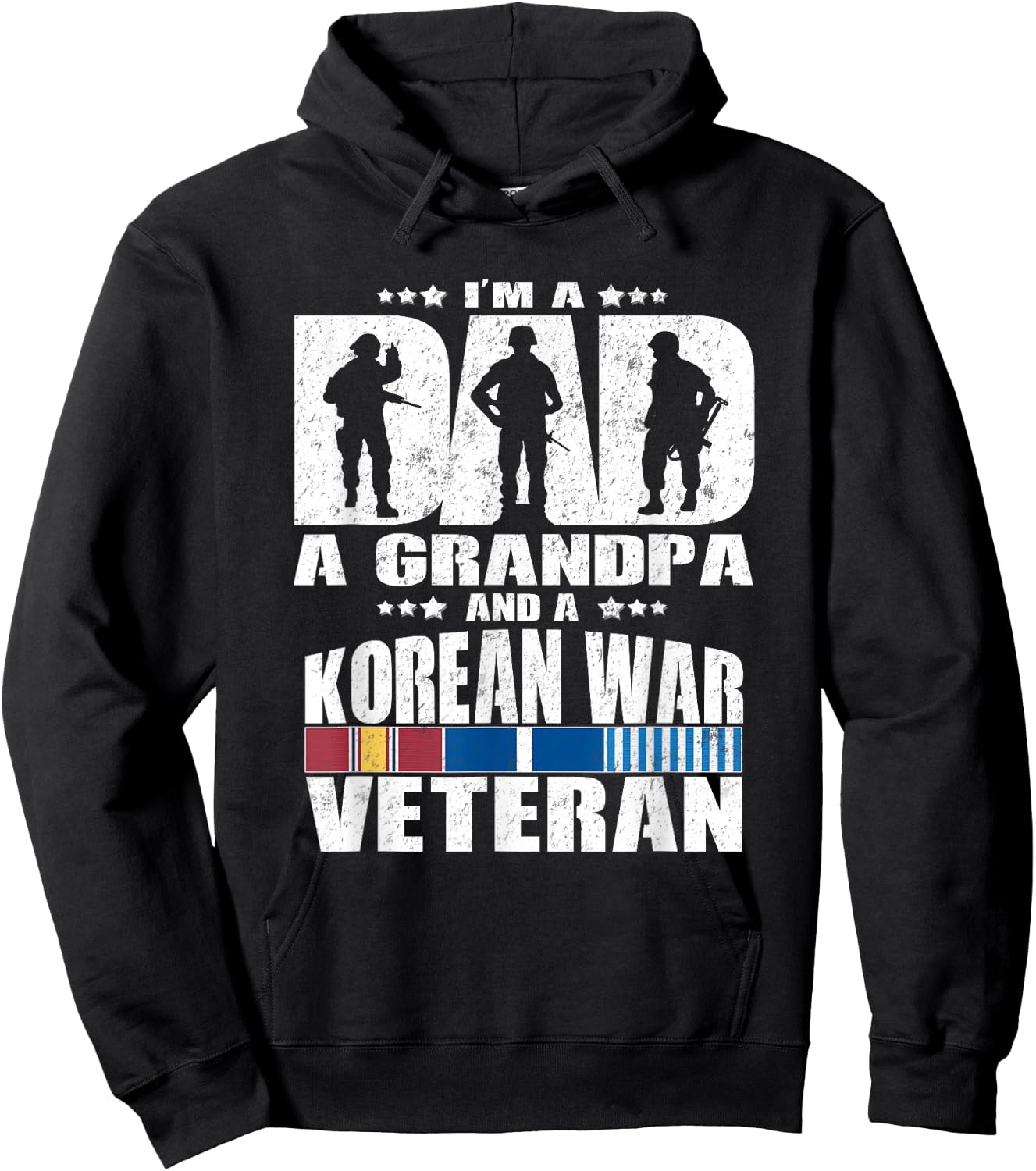 A Dad A Grandpa And A Korean War Veteran Grandparent Gift Hoodie - Hoodie | Black