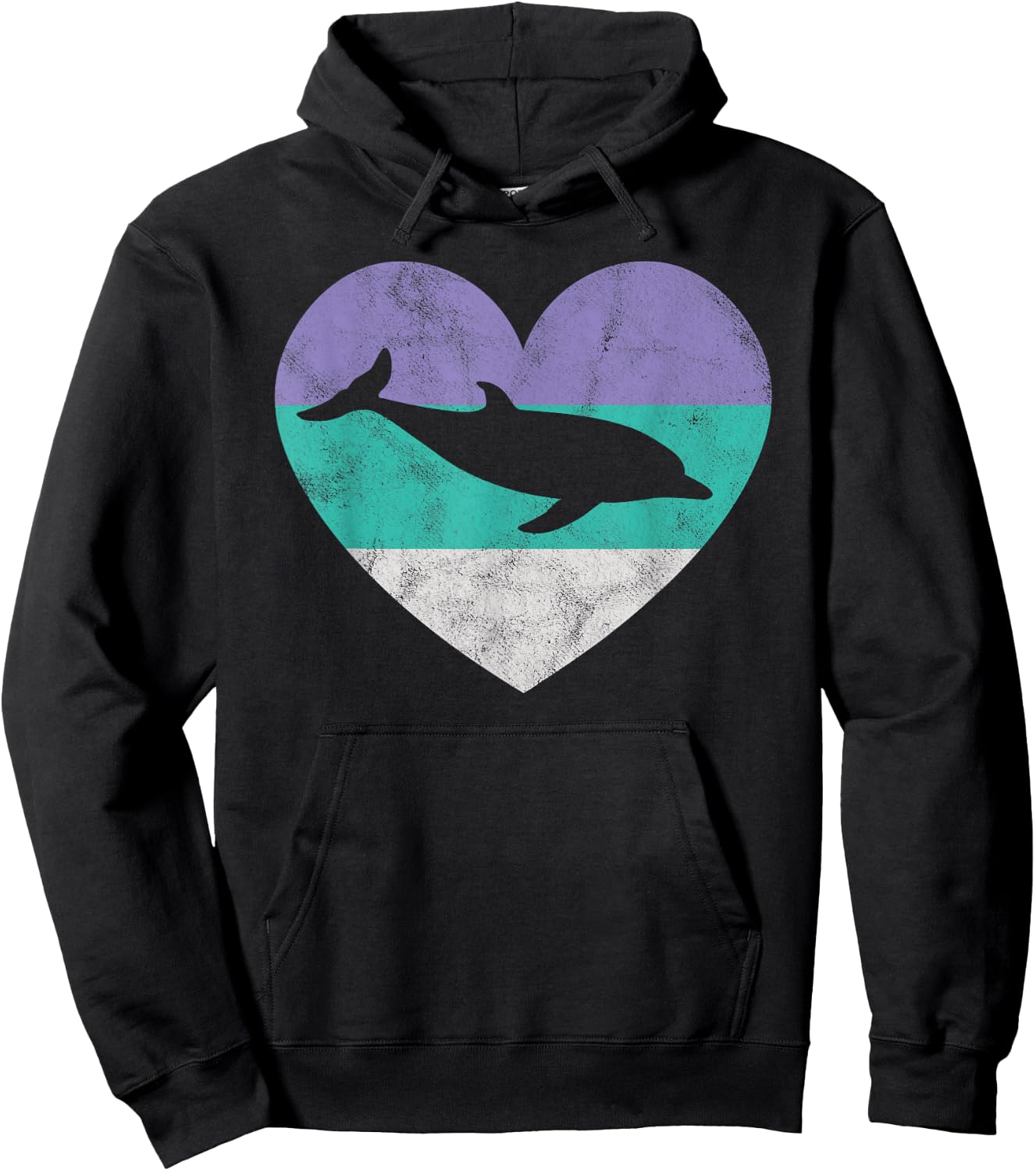 Dolphin Gift Shirt & Girls Retro Cute Hoodie - Hoodie | Black