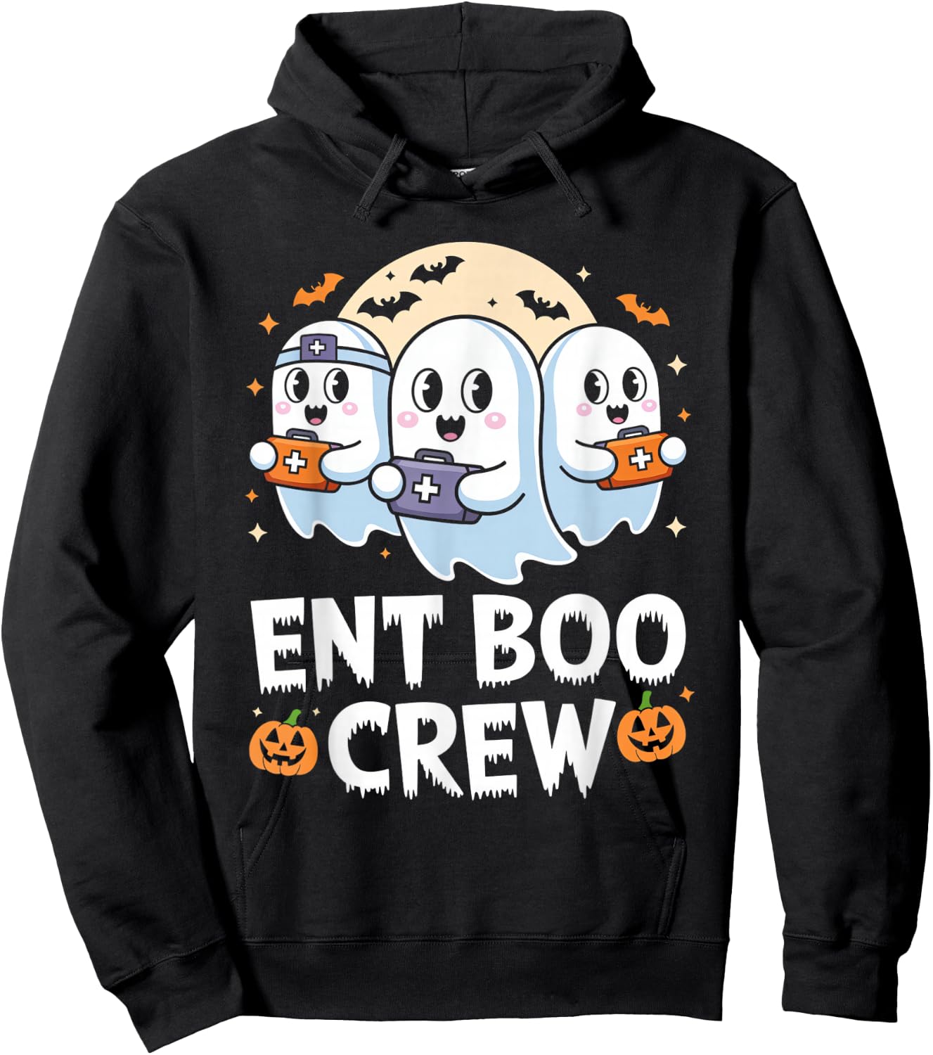 Spooky ENT Boo Crew Halloween Nurse Practitioner Hoodie - Hoodie | Black