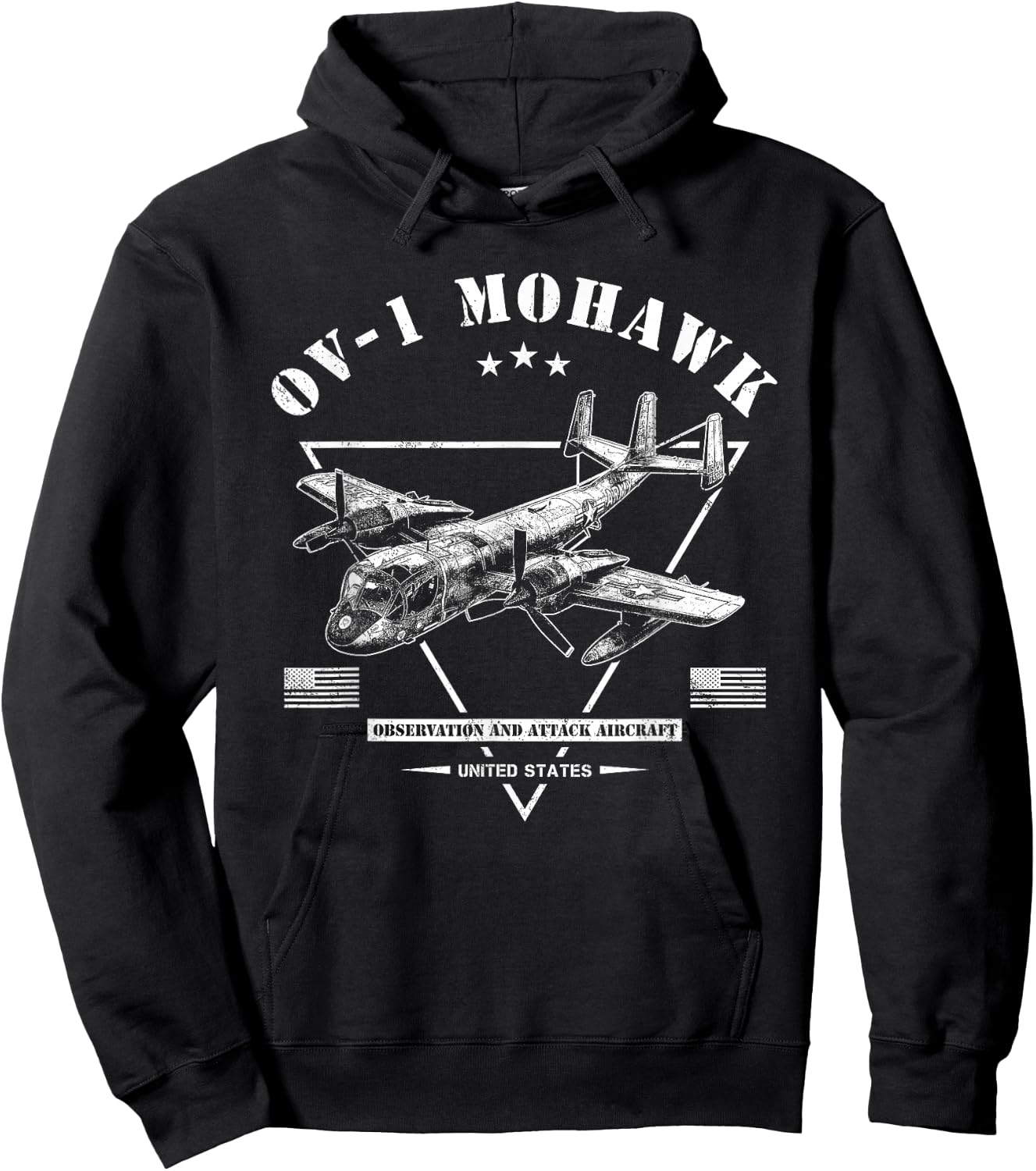 OV-1 Mohawk Aircraft Hoodie - Hoodie | Black