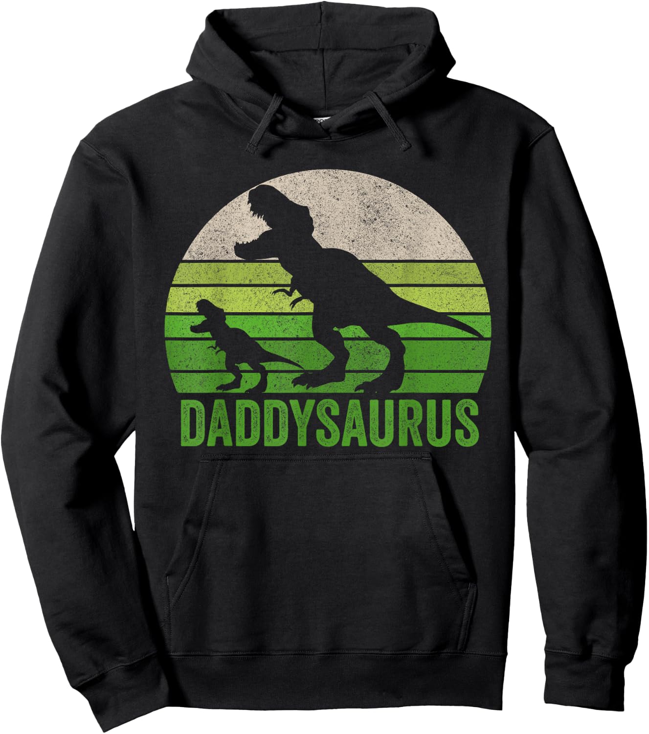 Funny Daddy Dinosaur Daddysaurus Hoodie - Hoodie | Black