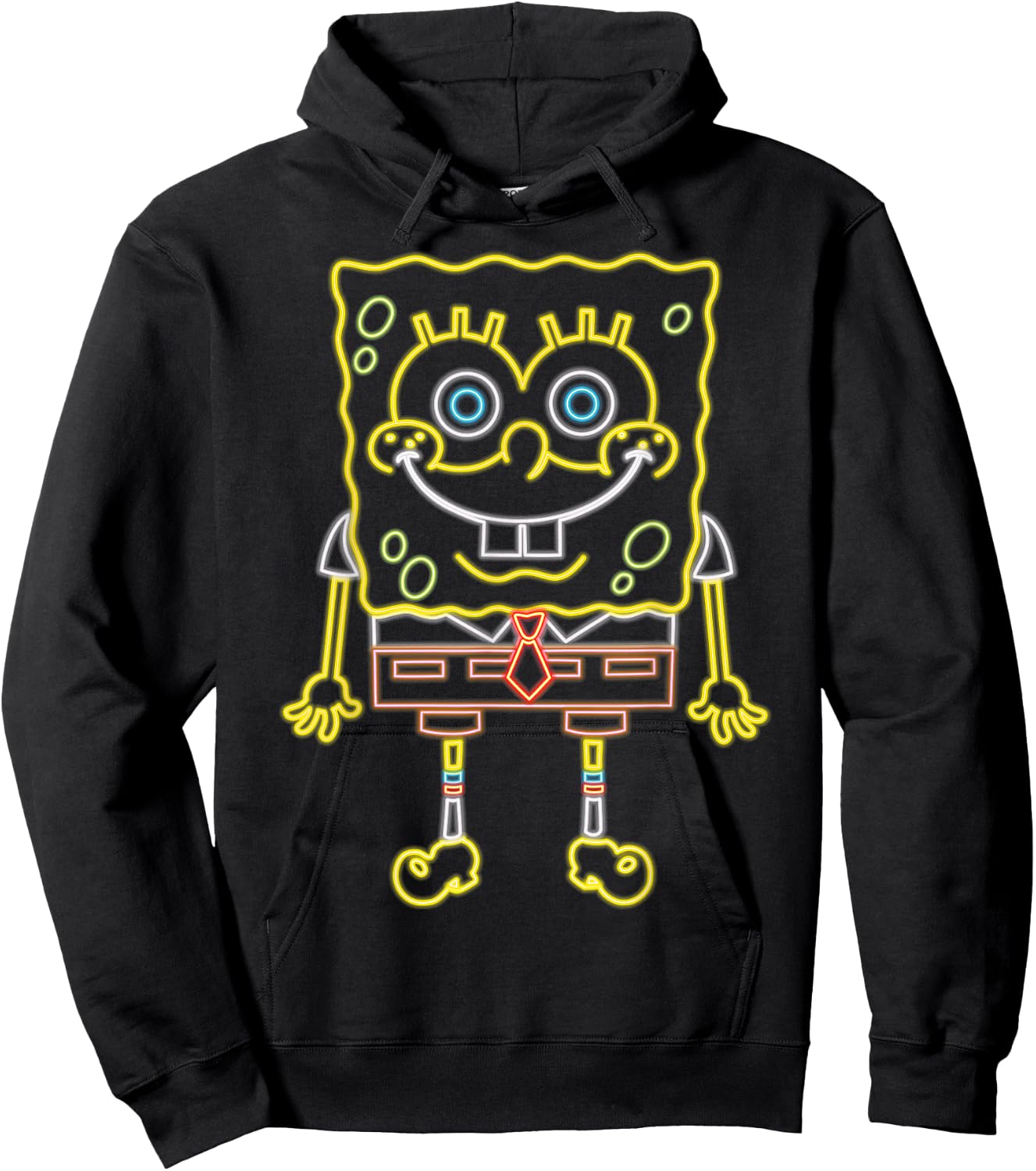 Neon Spongebob Squarepants Hoodie - Hoodie | Black