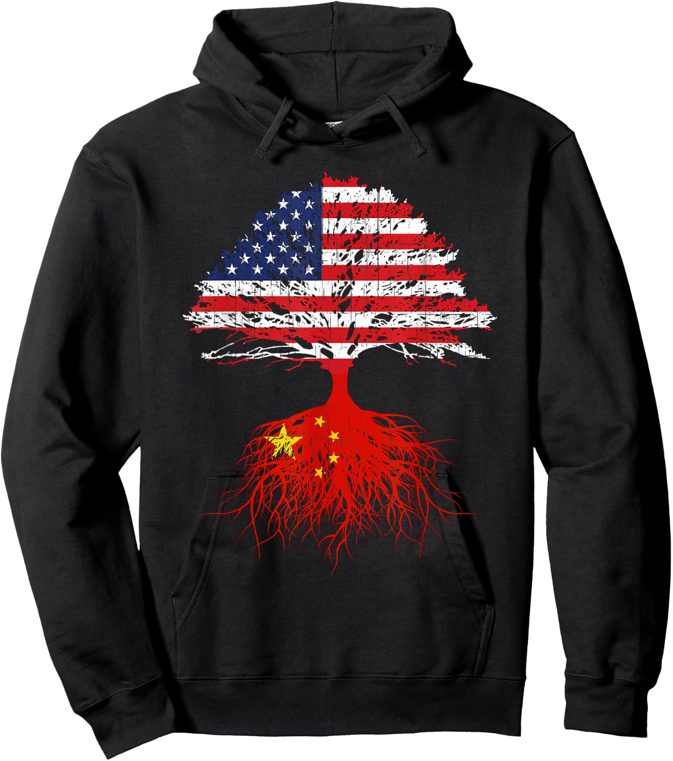 Chinese Roots American China Flag Immigrant Citizenship Gift Hoodie - Hoodie | Black