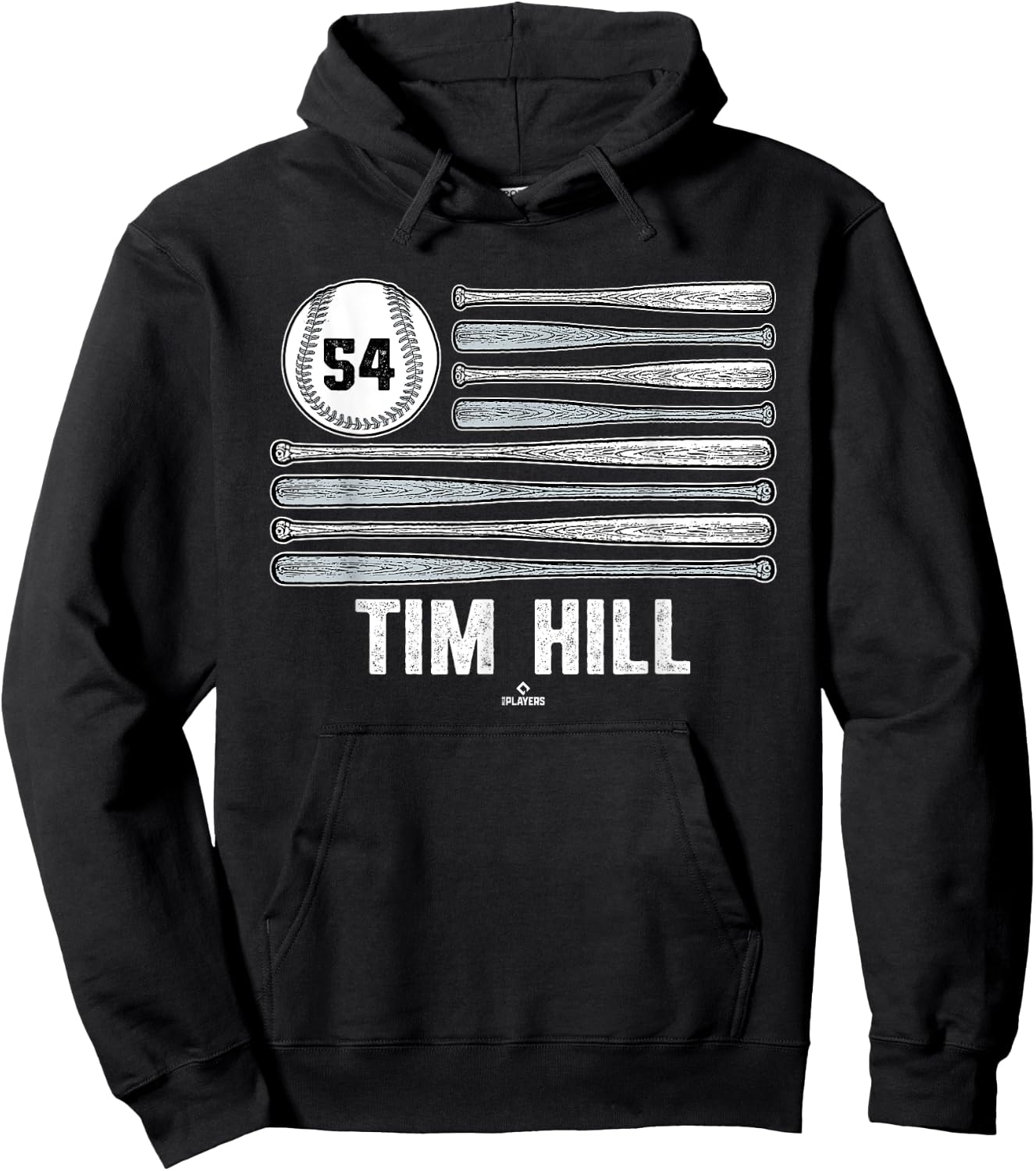 Baseball American Flag Tim Hill New York Baseball MLBPA Hoodie - Hoodie | Black