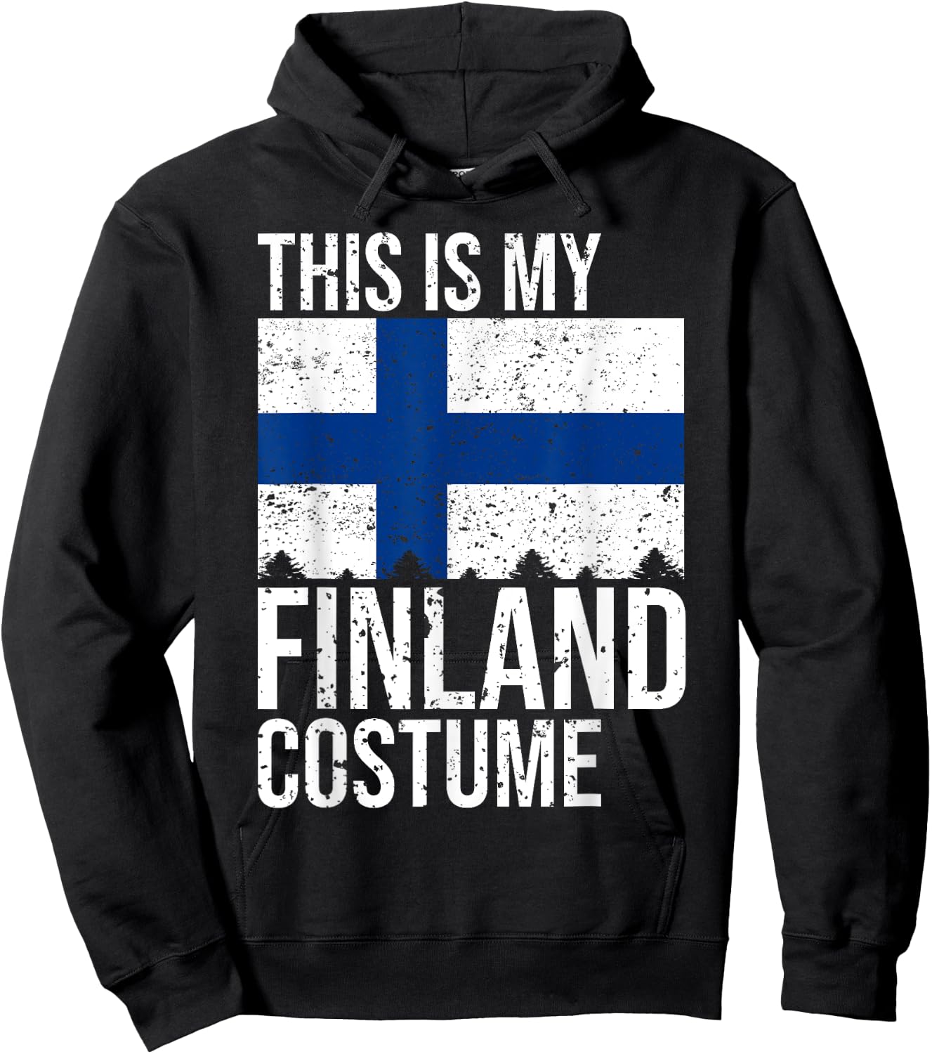 Vintage This is my Finland Flag Costume design For Halloween Hoodie - Hoodie | Black
