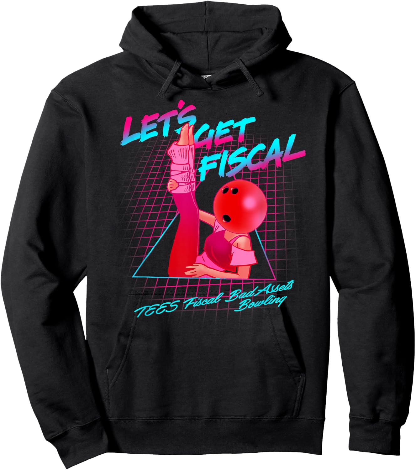 Let's Get Fiscal 1980's style Bowling Hoodie - Hoodie | Black