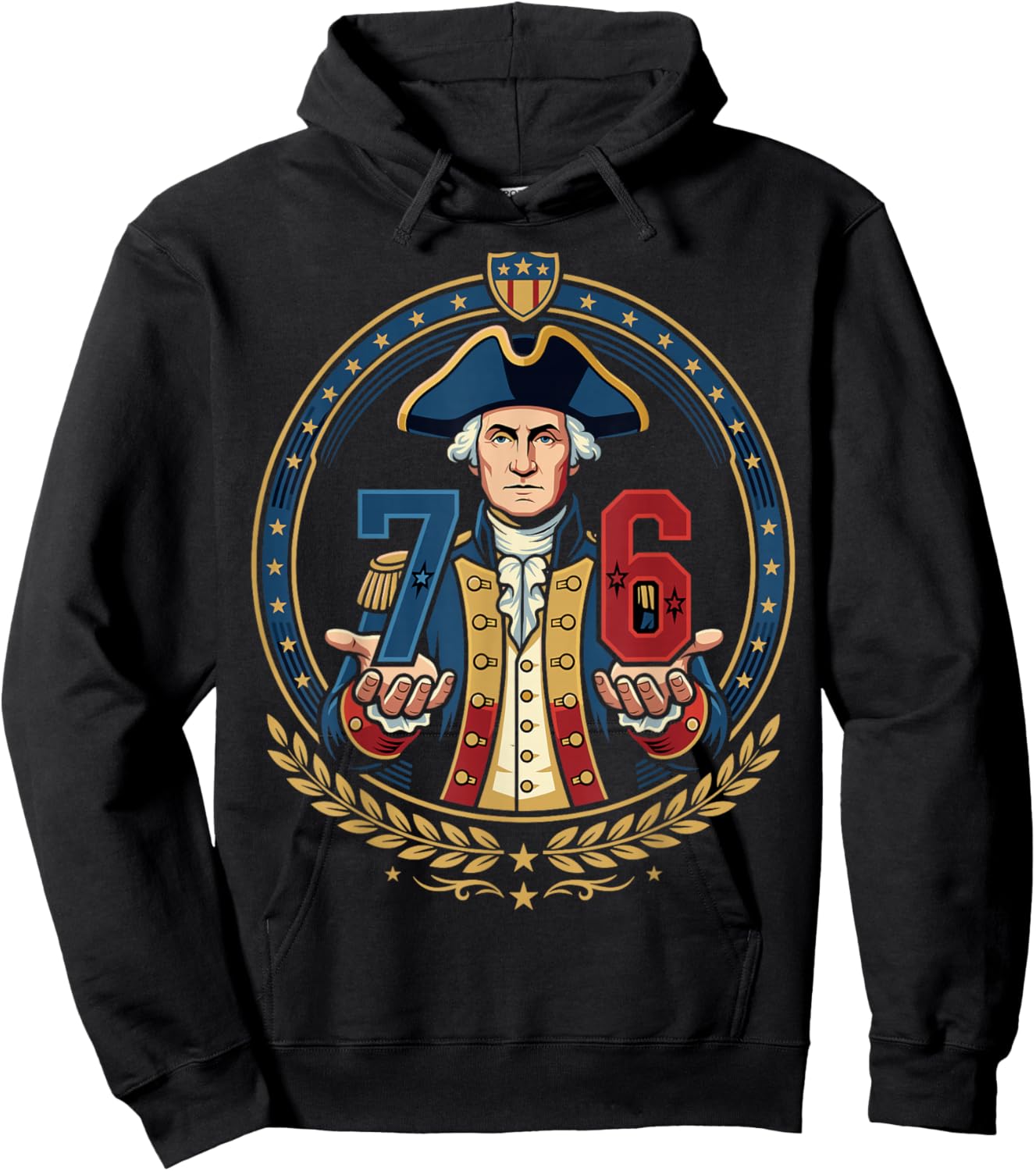 67 4th of July George Washington Meme Six Seven 1776 Hoodie - Hoodie | Black