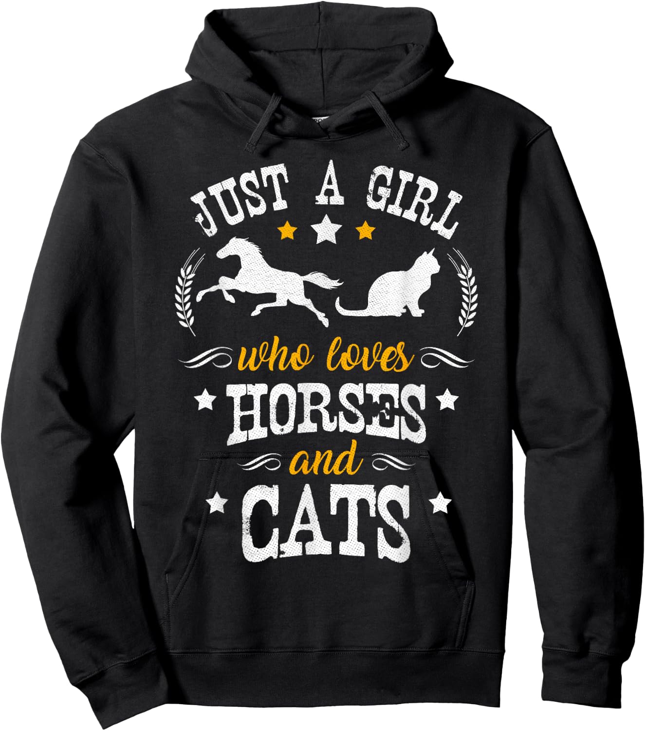 Horse Lover - Just A Girl Who Loves Horses & Cats Hoodie - Hoodie | Black