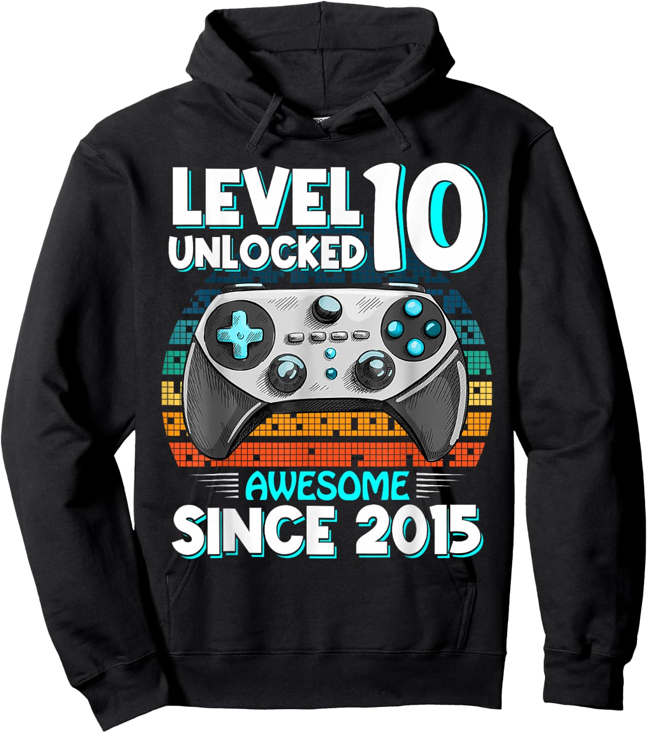 Level 10 Year Old Unlocked 10th Birthday Boy Video Gamer Hoodie - Hoodie | Black