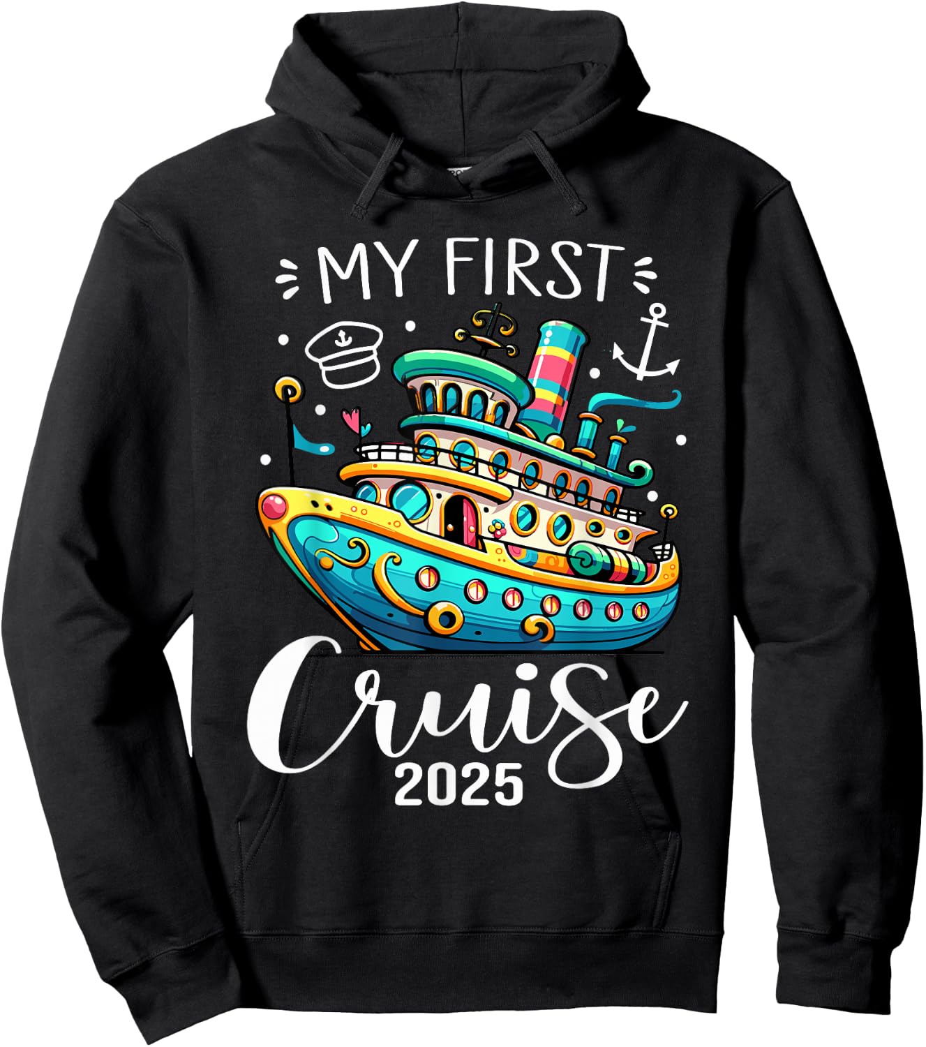 My First Cruise 2025 Cute Family Vacation Cruising Hoodie - Hoodie | Black
