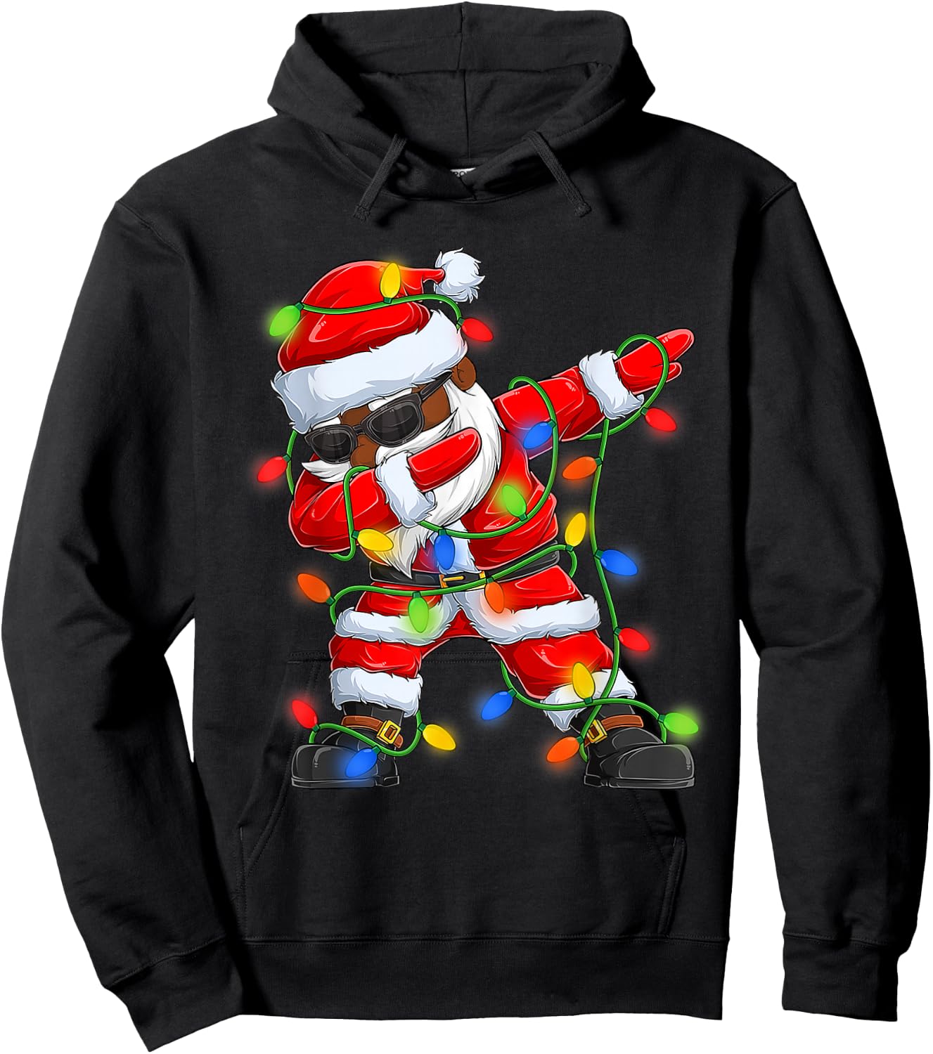 Dabbing Santa Black African American Boys Men Christmas 2025 Hoodie - Hoodie | Black