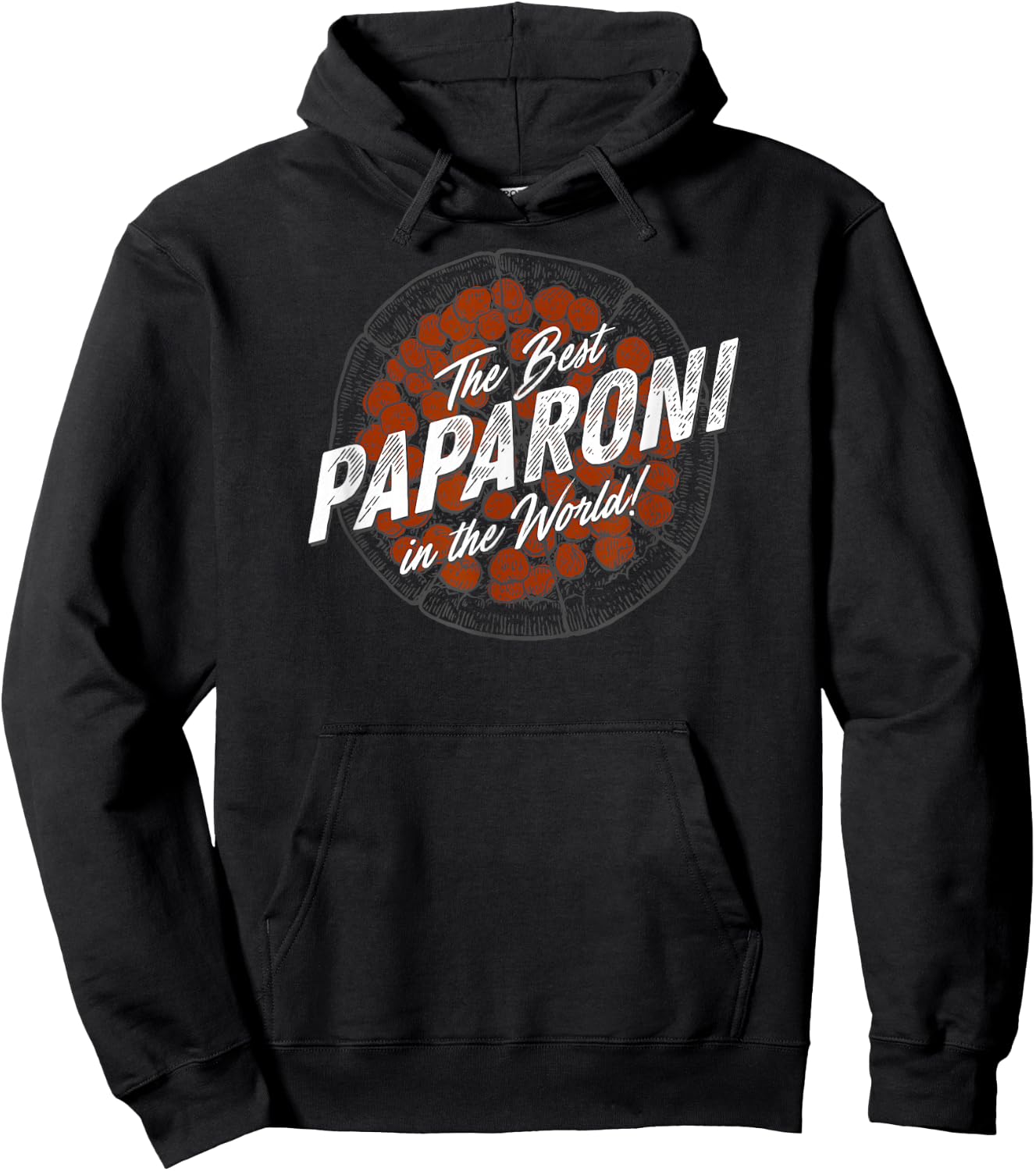 Father's Day Funny Pizza Best Paparoni in the World Hoodie - Hoodie | Black