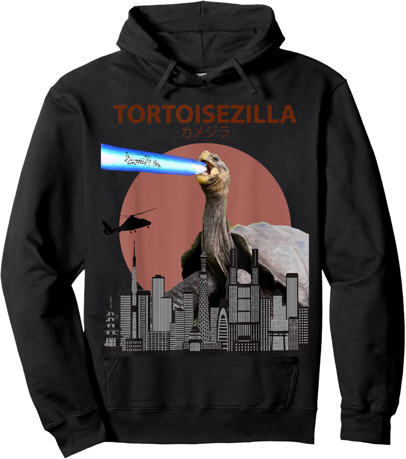 Tortoisezilla | Funny Tortoise for Turtle Lovers Hoodie - Hoodie | Black