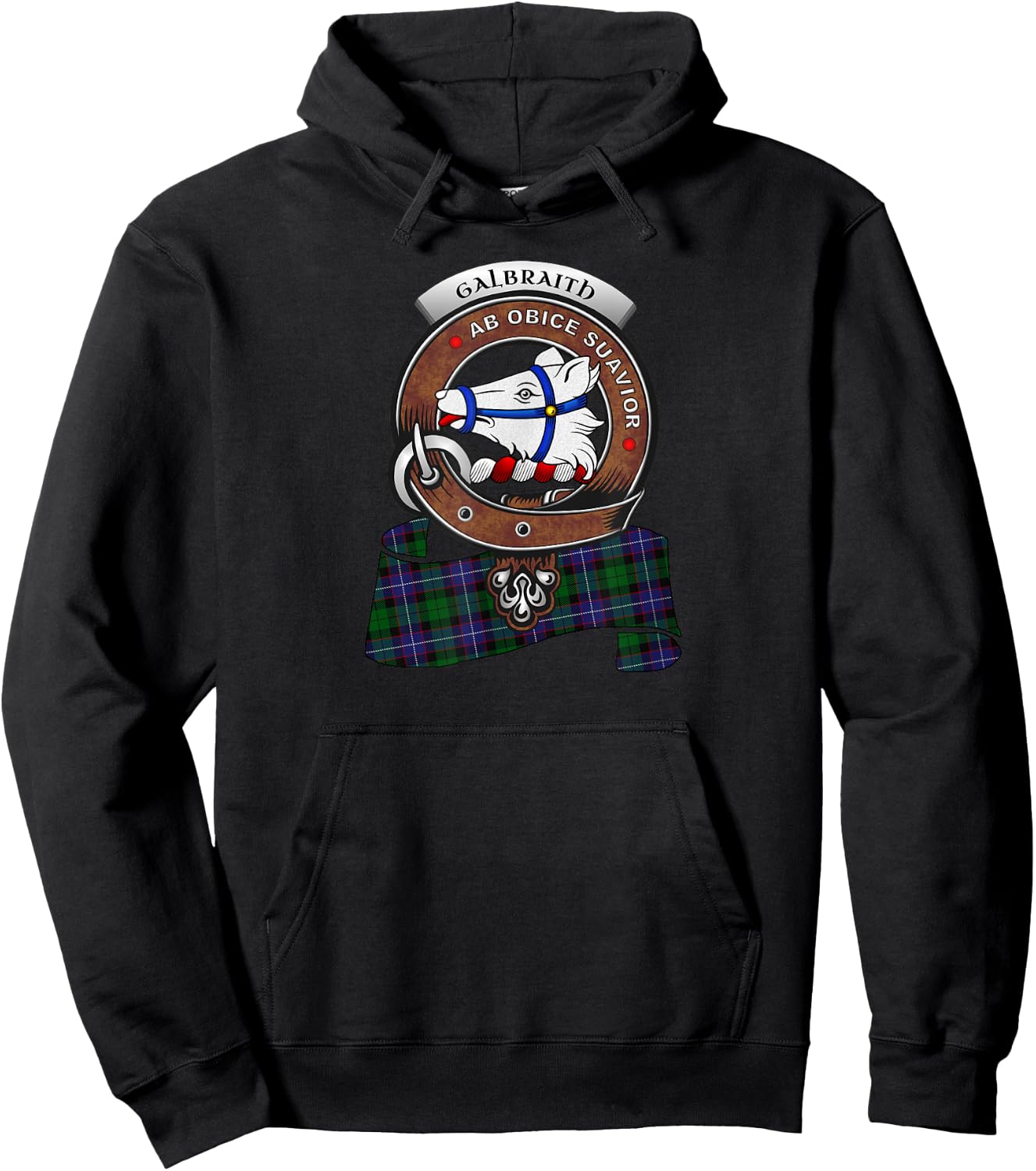 Galbraith Clan Badge &Tartan Hoodie - Hoodie | Black